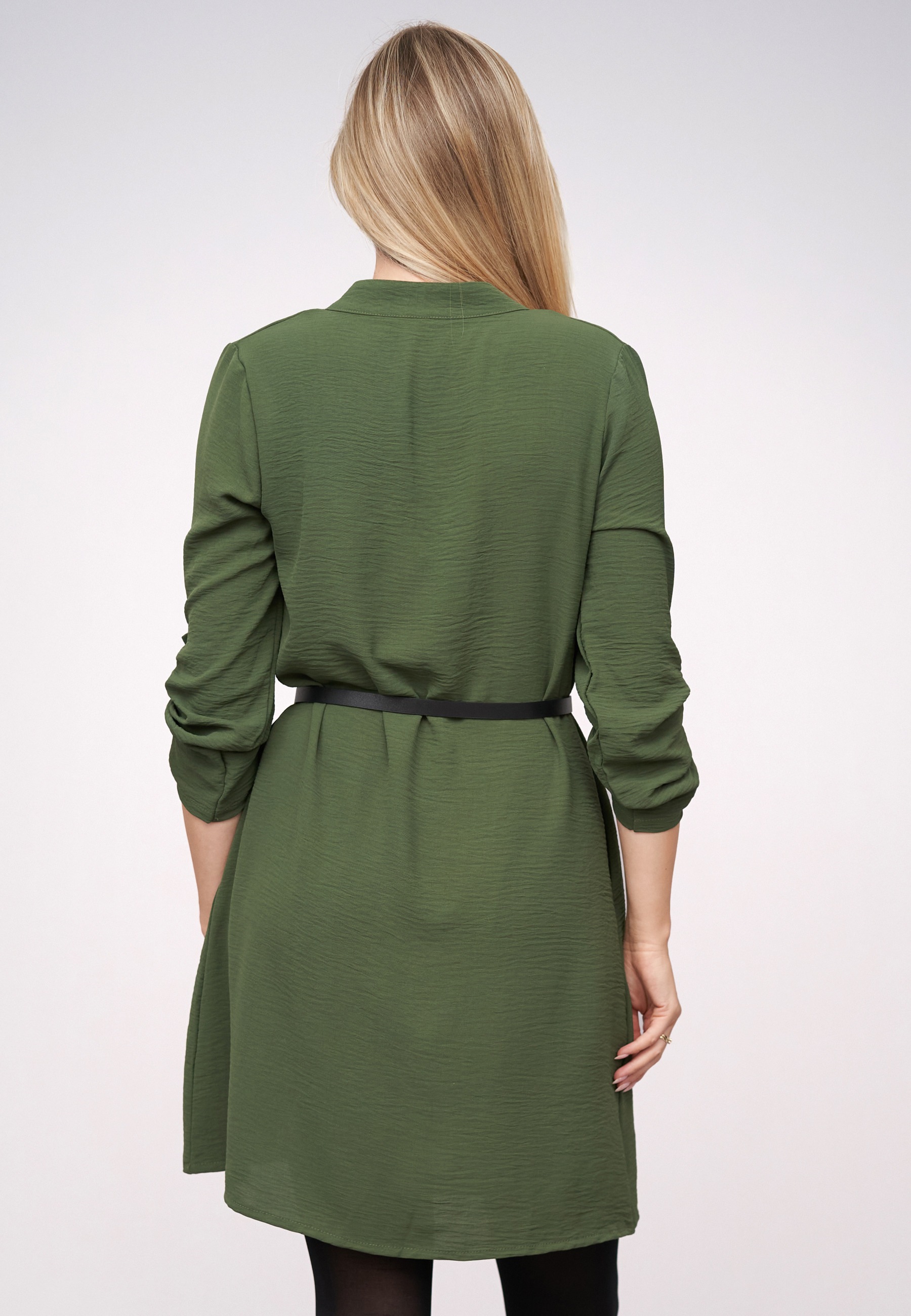 CLOUD 5IVE Shirtkleid »CLOUD 5IVE Musselin Dress with turn-up sleeves and belt« 1 tlg.