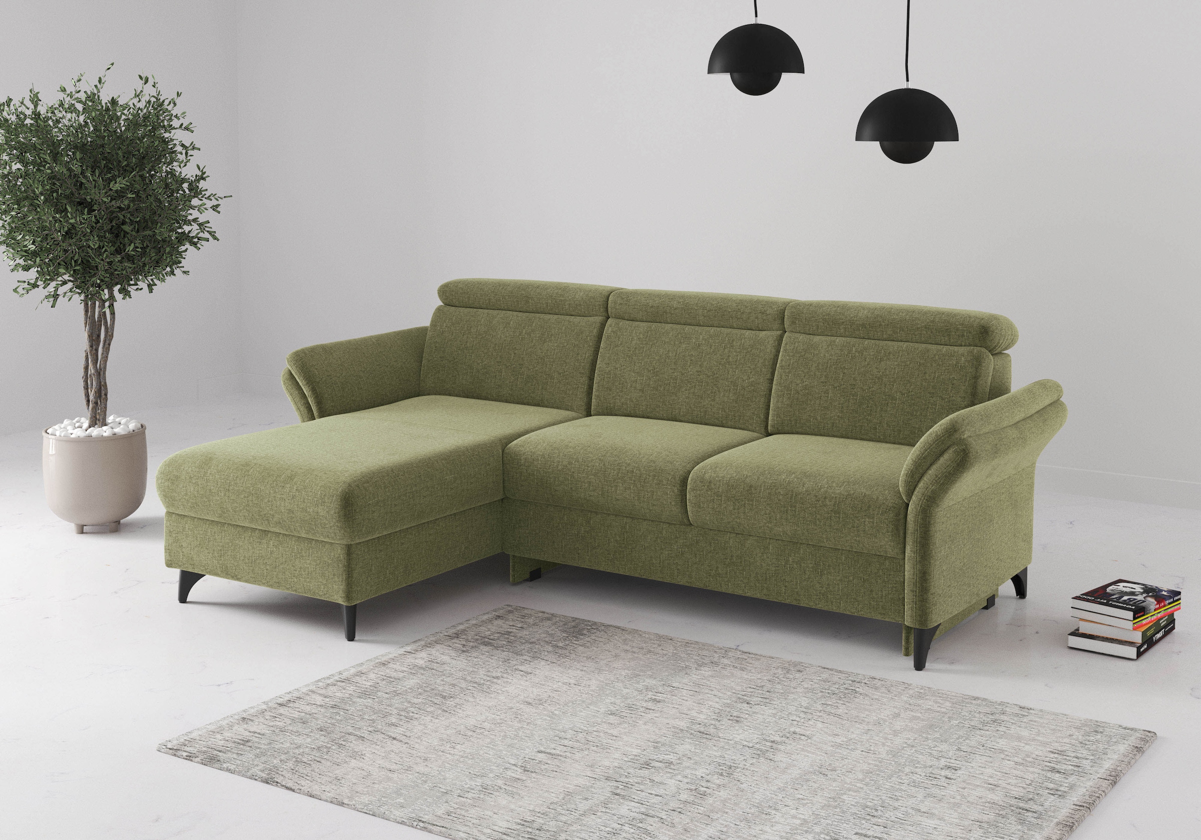 sit&more Ecksofa "Glendale, L-Form" inkl. Kopfteilverstellung,wahlweise mit Vorziehsitz und Bettkasten