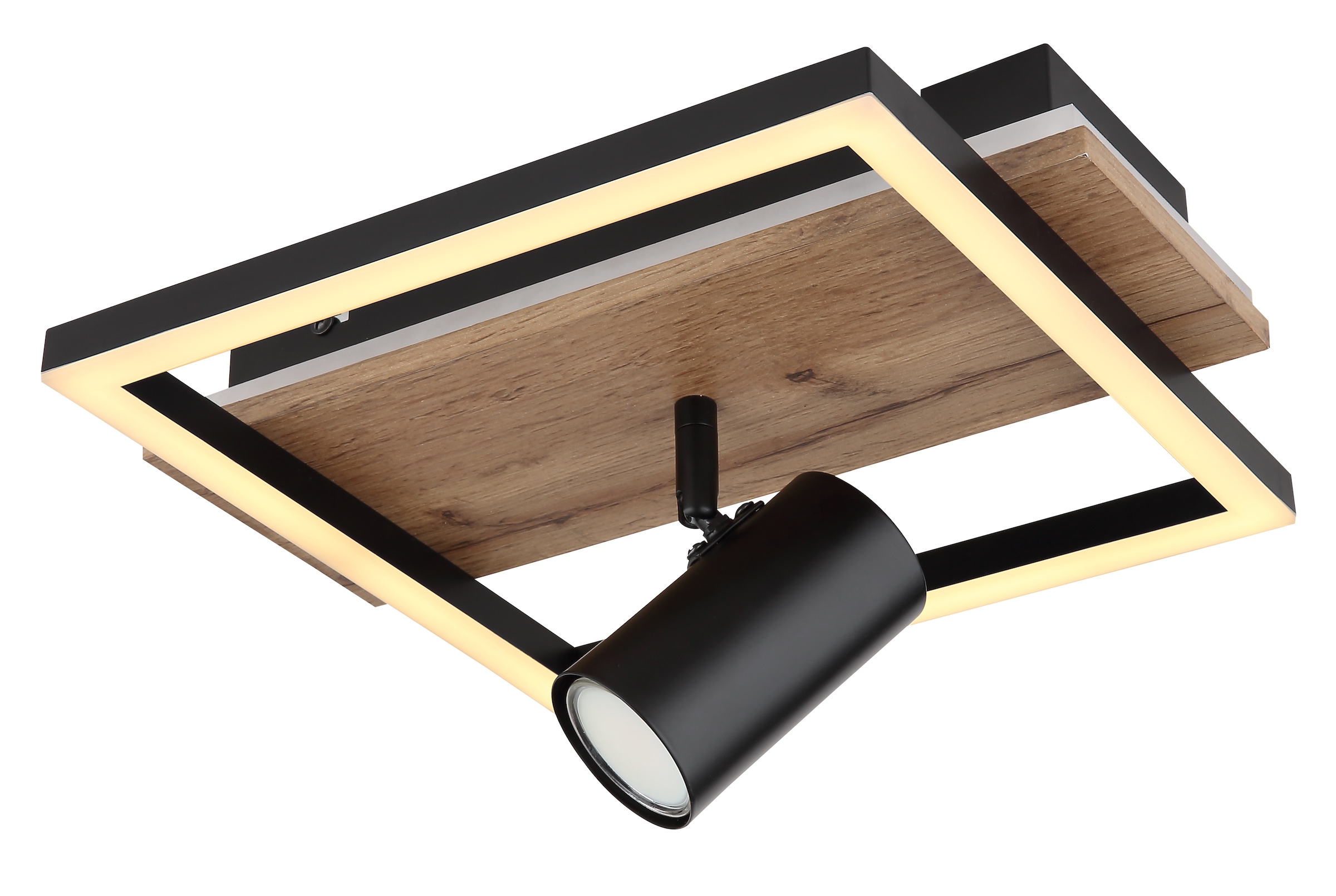 GLOBO LIGHTING LED Deckenleuchte »KASSU«, Leuchtmittel LED-Modul | LED fest integriert, Deckenlampe/Wohnzimmer/Schlafzimmer/modern/Holz