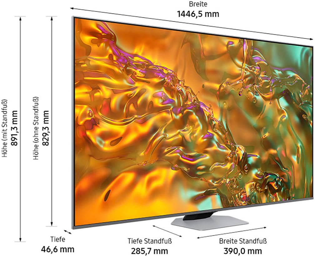 Samsung QLED-Fernseher »GQ65Q80DAT«, 4K Ultra HD, Smart-TV, Neural Quantum 4K AI Gen2 Prozessor, bis zu 120Hz