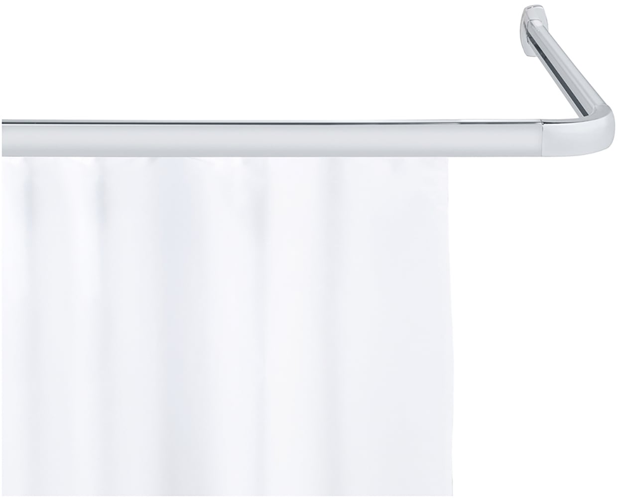 WENKO Winkelstange »Modell Era« Winkelschiene aus Aluminium für Duschvorhänge, inkl. 16 Spezialgleiter