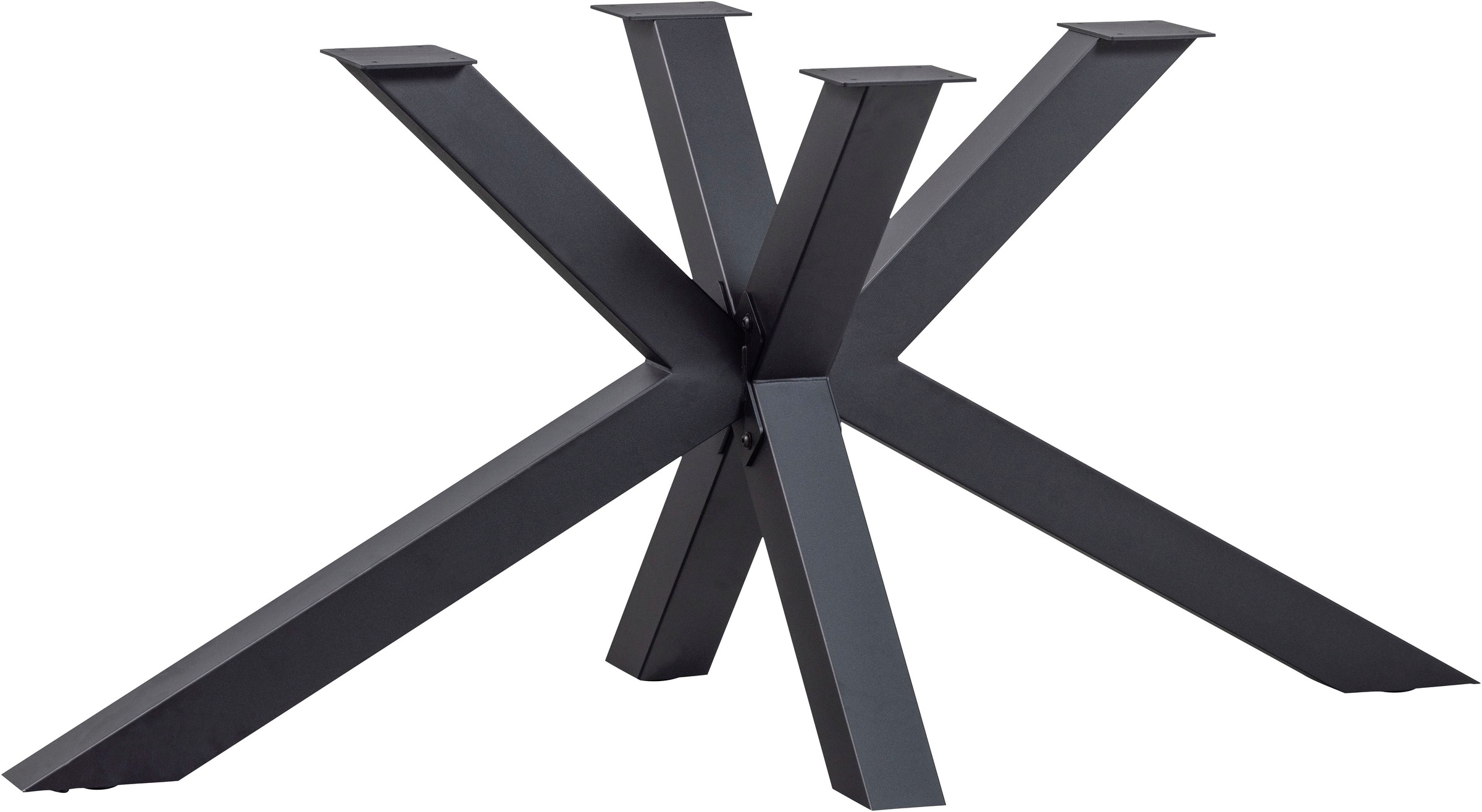 WOOOD Tischbein "Tablo Kreuzform Metall mit Pulverbeschichtung B 159 x T 77 x H 72 cm" Tragkraft 150 kg, kompakte Kreuzform, einfach zu montieren
