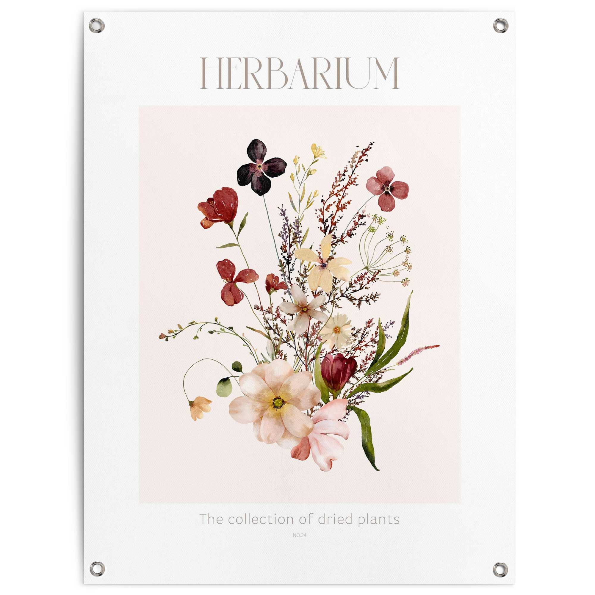 Reinders Poster "Herbarium" Garten - Mehrfarbig - Leinwand - Blumen und Pflanzen - 60x80 cm