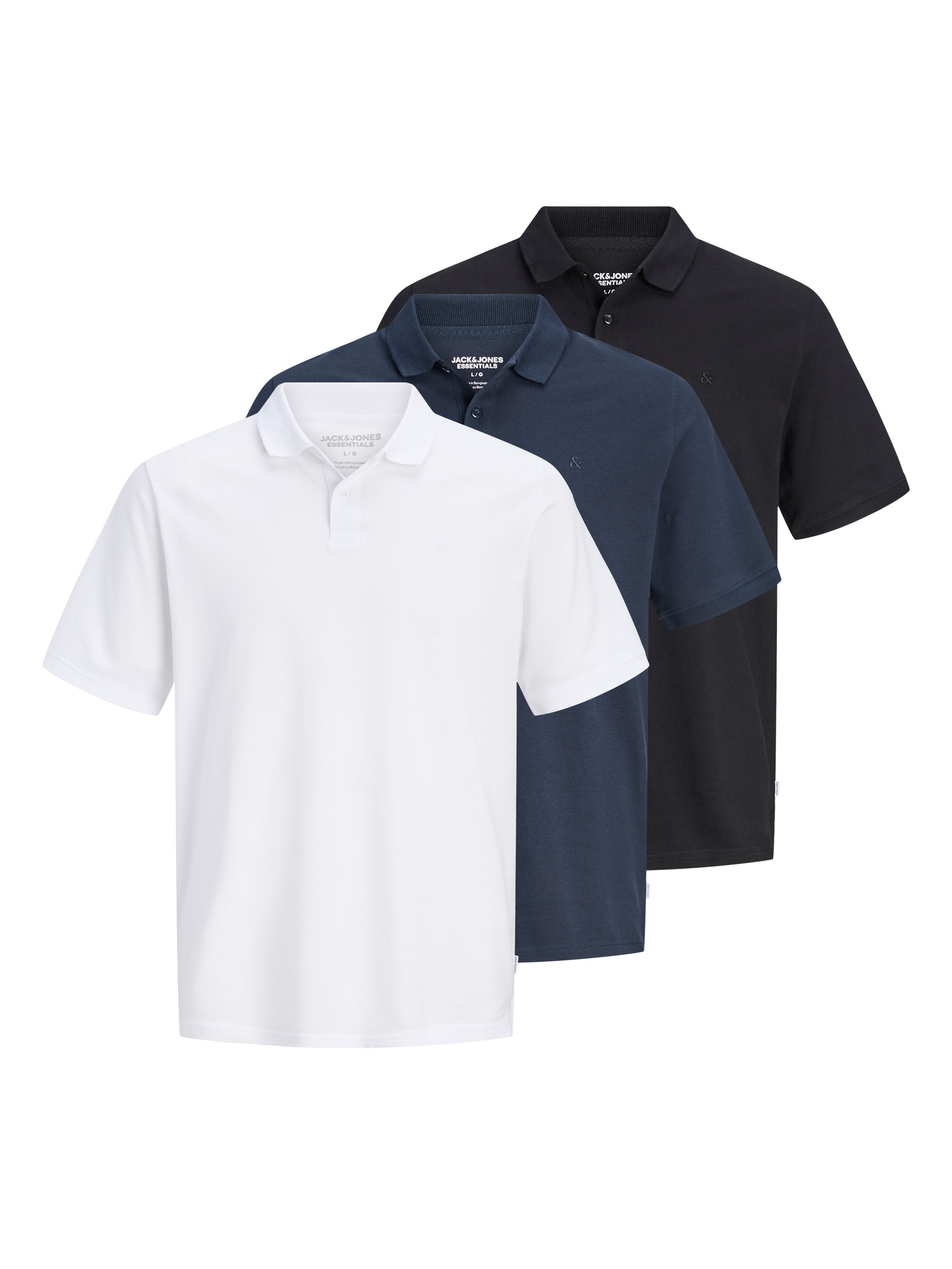 Jack & Jones Poloshirt "JJEBASIC POLO SS 3PK MP NOOS" Packung, 3 Stk. Baumwolle, slim fit