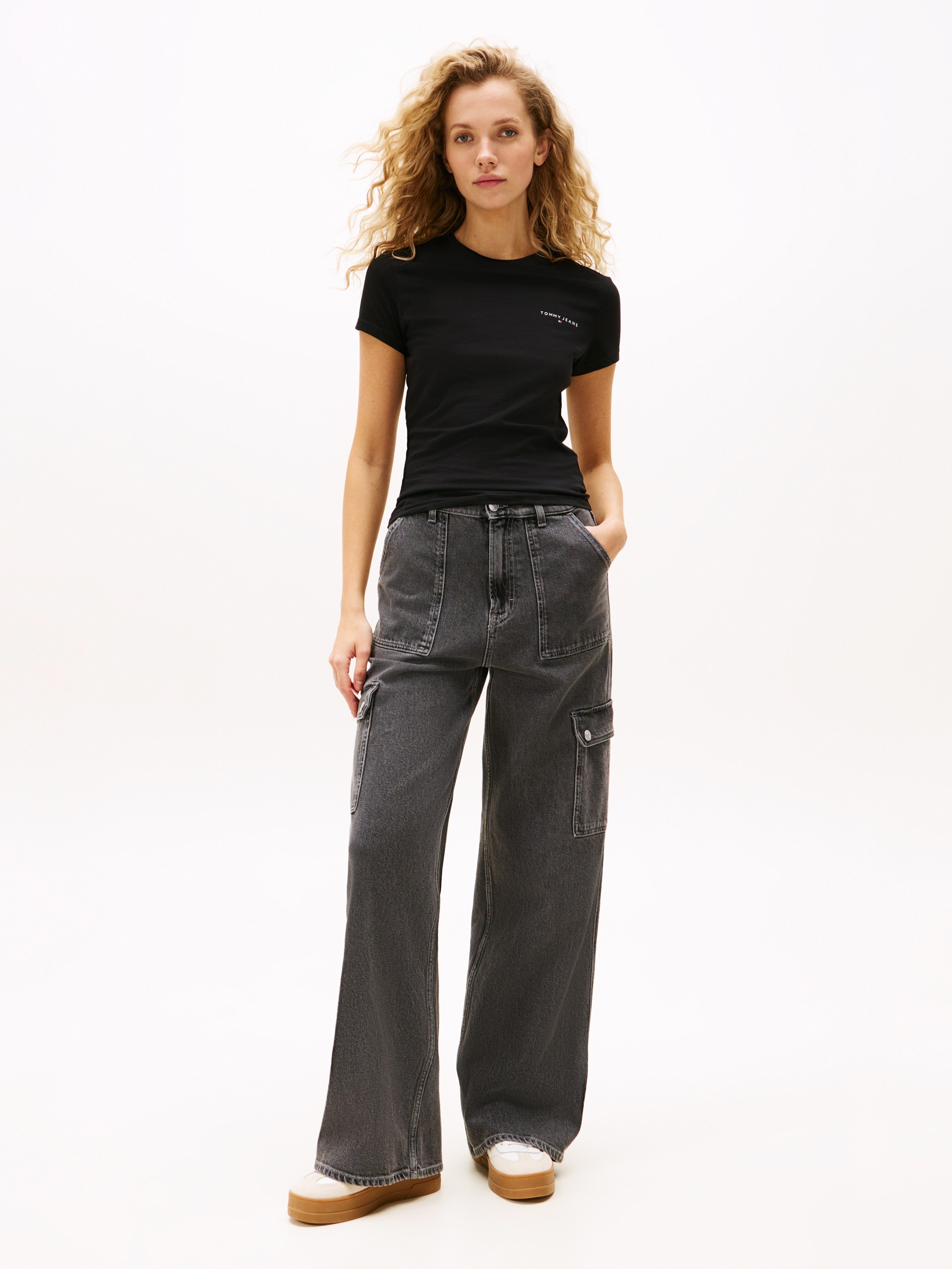 Tommy Jeans Kurzarmshirt "TJW SLIM LINEAR SS TEE EXT" günstig online kaufen