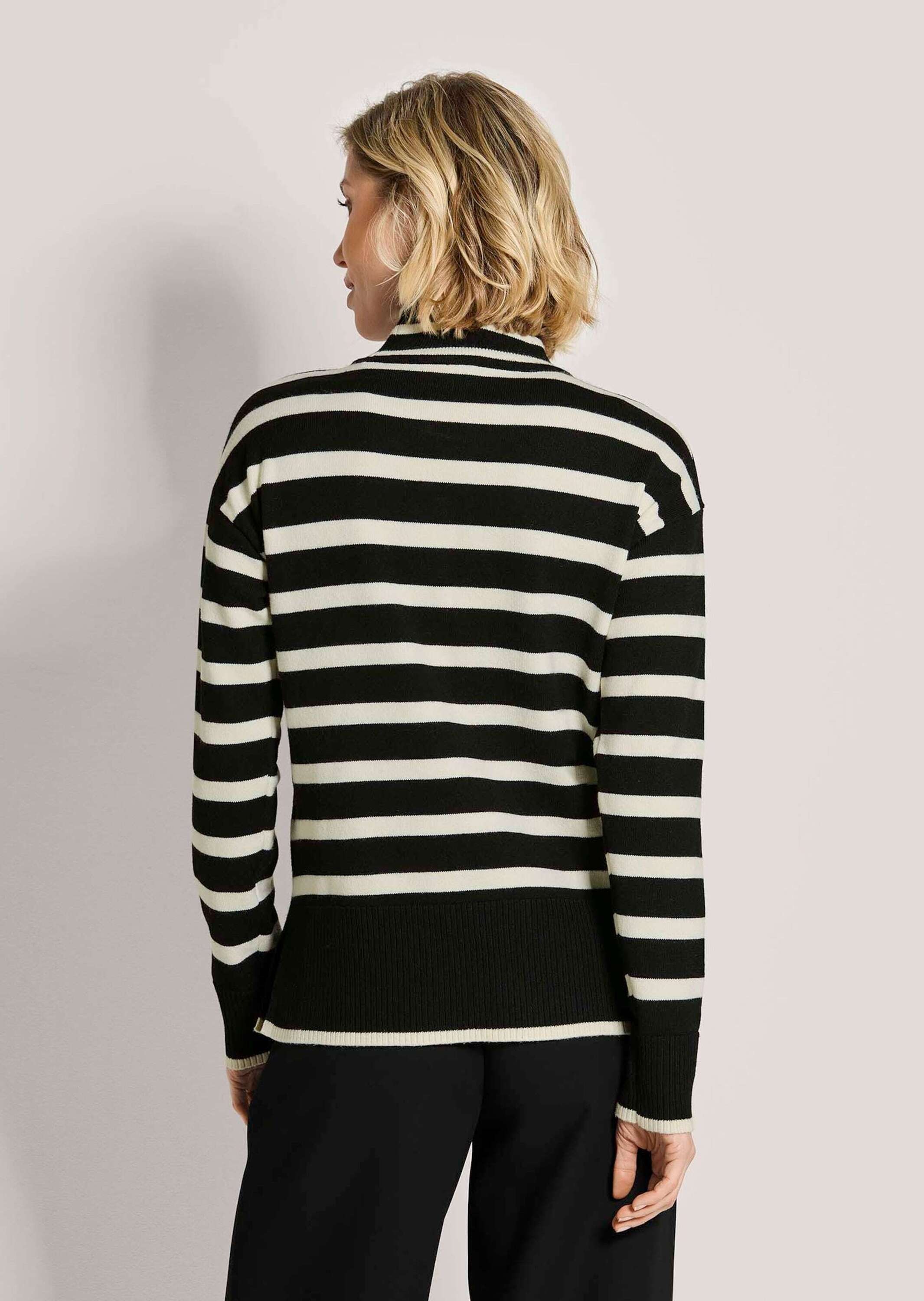MADELEINE Longpullover »Pullover Streifenpullover mit Stehkragen«