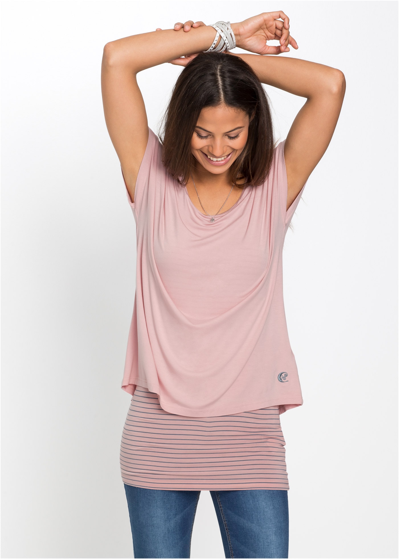 bonprix Longshirt "Longshirt aus softem Viskosemix", Longshirt aus softem V günstig online kaufen