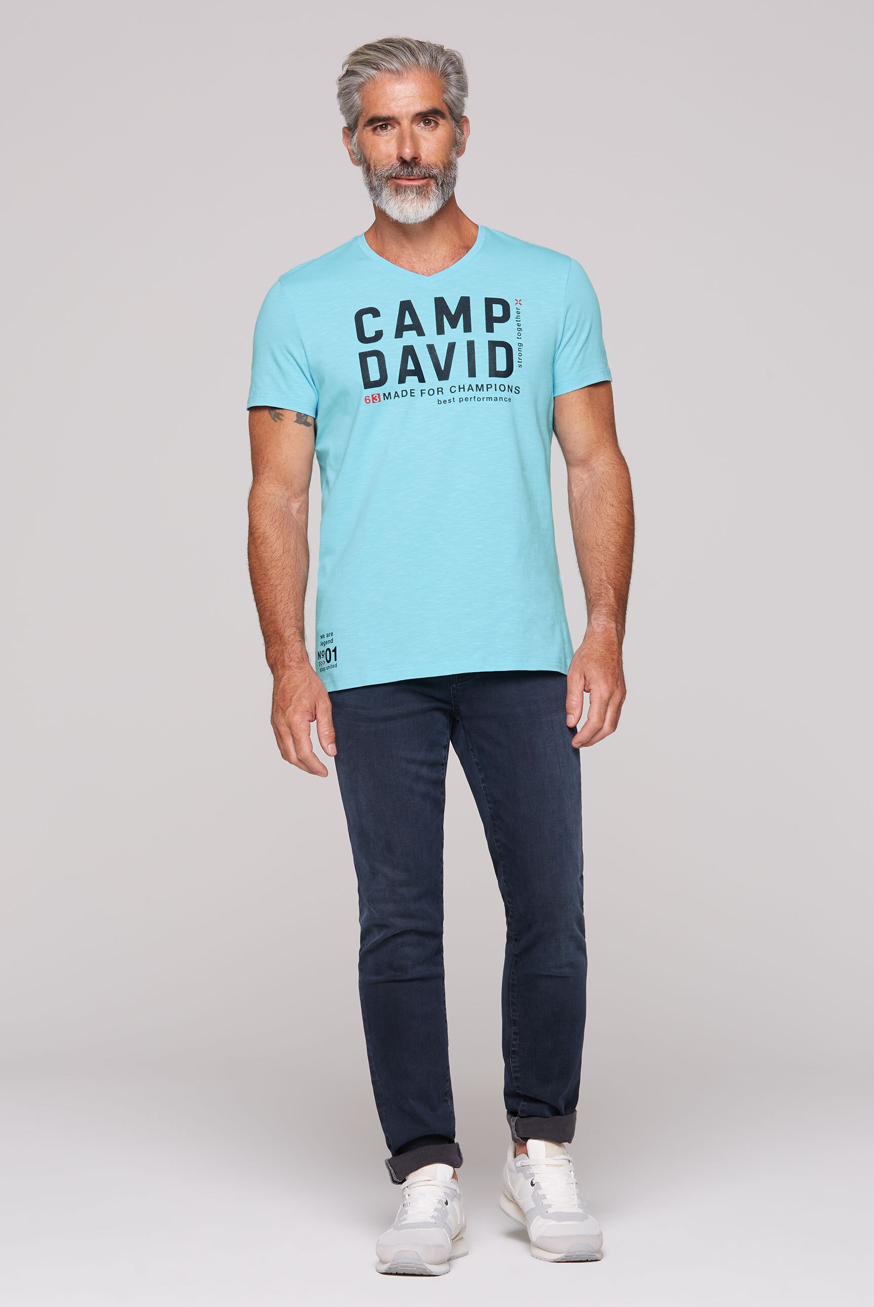 CAMP DAVID V-Shirt, mit maskulinem V-Ausschnitt