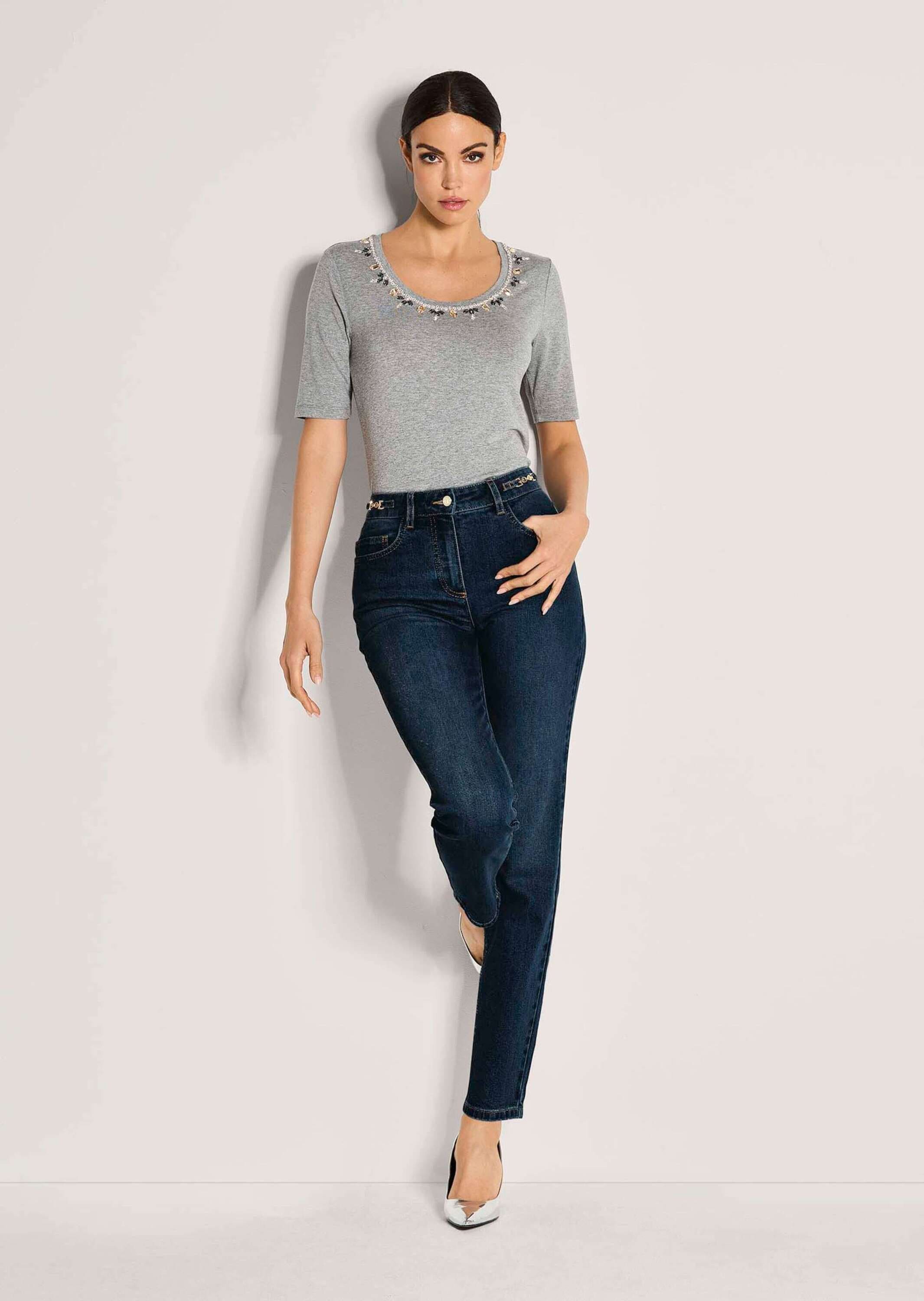 MADELEINE Regular-fit-Jeans »Jeans Lange Slim Fit Stretch-Jeans«