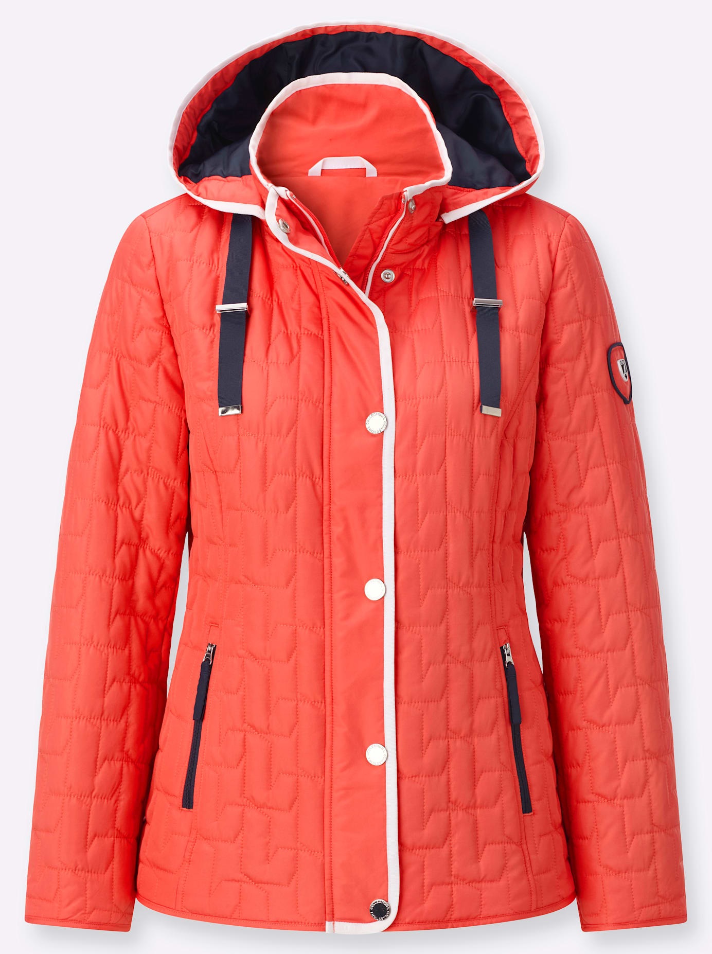 Steppjacke CASUAL LOOKS, Damen, Gr. 50, grapefruit, 100% Polyester, Wattierung:100% Polyester, unifarben, Jacken Steppjacke 2