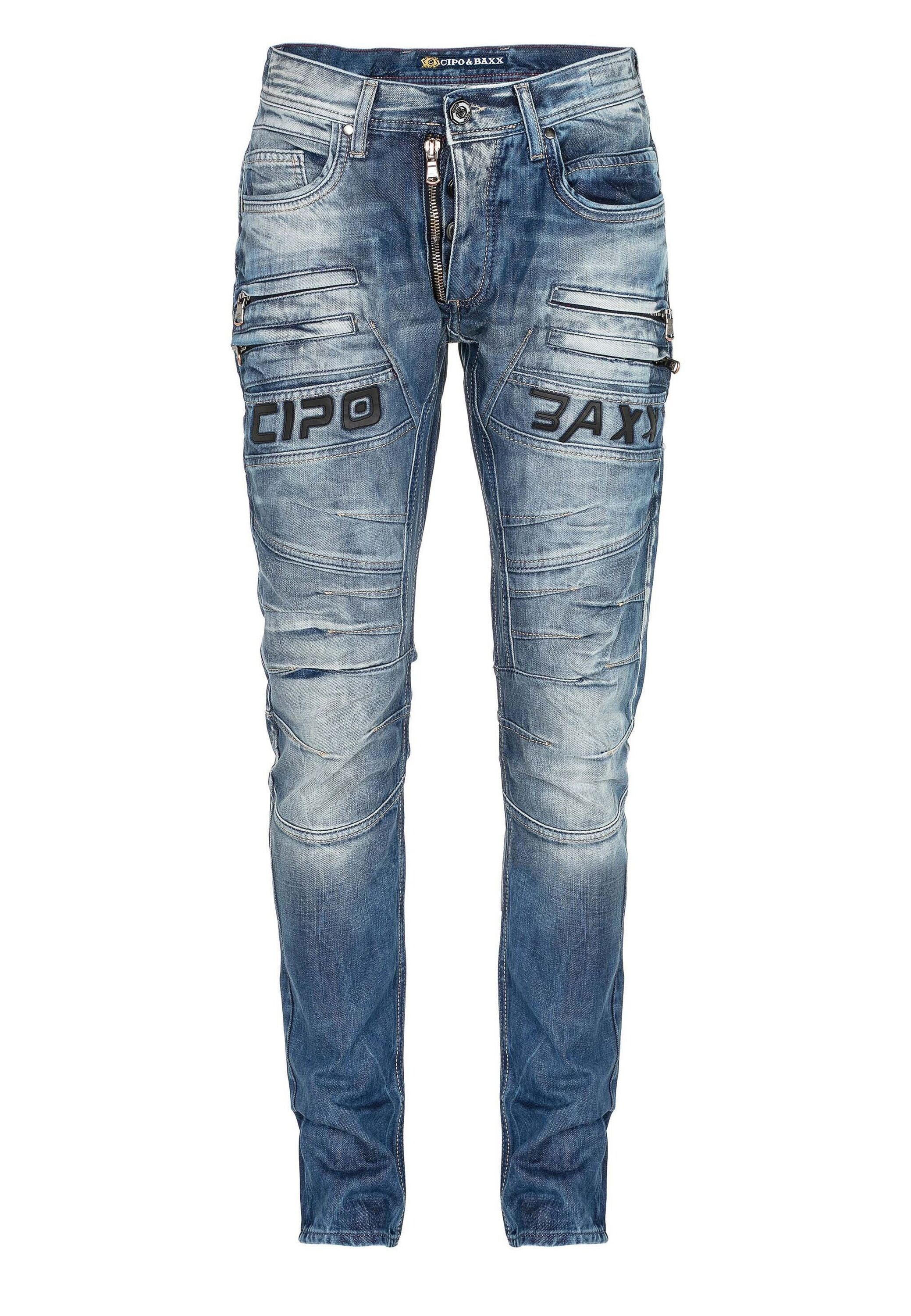 Cipo & Baxx Slim-fit-Jeans "Jeans", mit dekorativer Reißverschluss, CD-491 günstig online kaufen