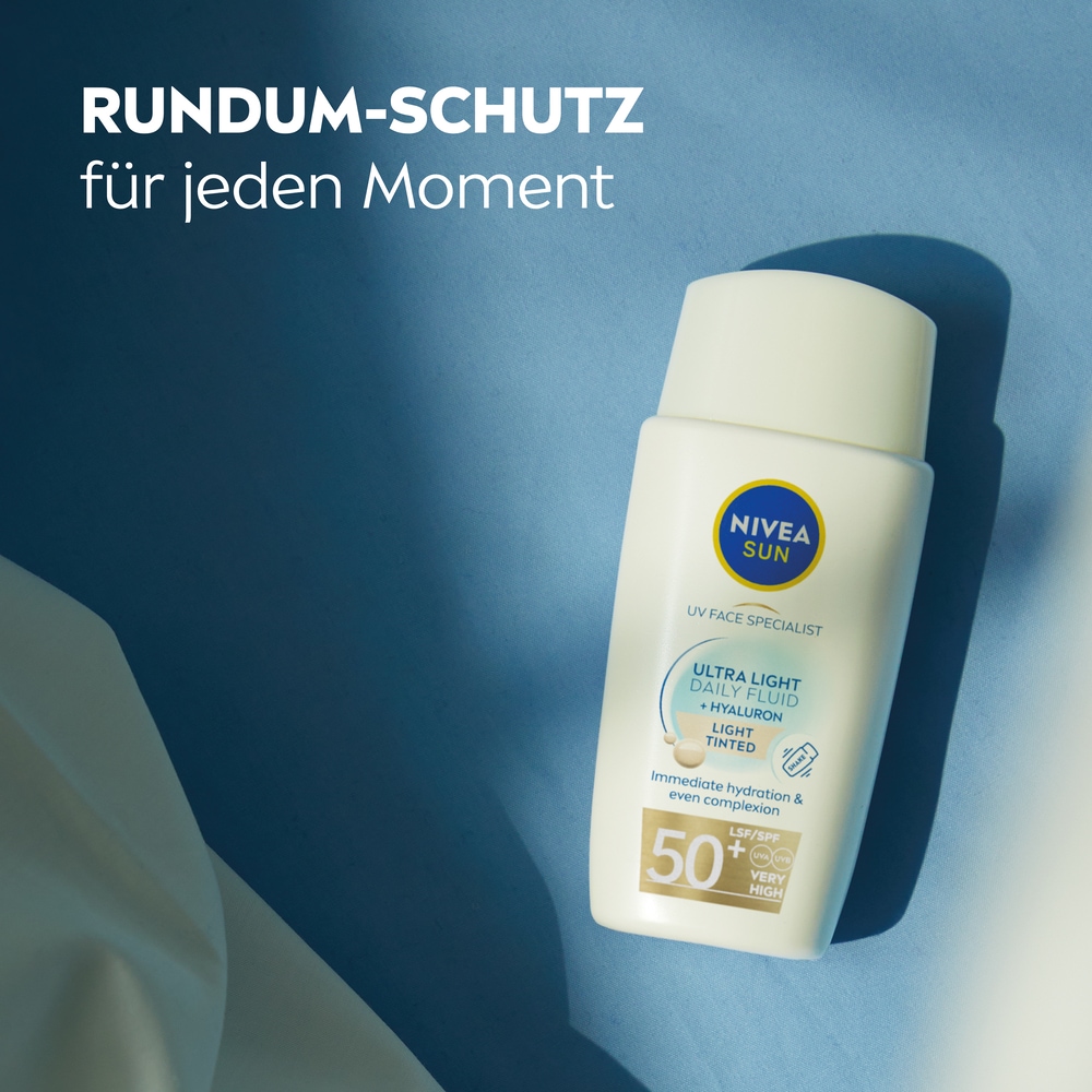 Nivea Sonnenschutzfluid »NIVEA SUN UV Gesicht Fluid LSF 50+ schützt helle Haut vor UV-Strahlen.«