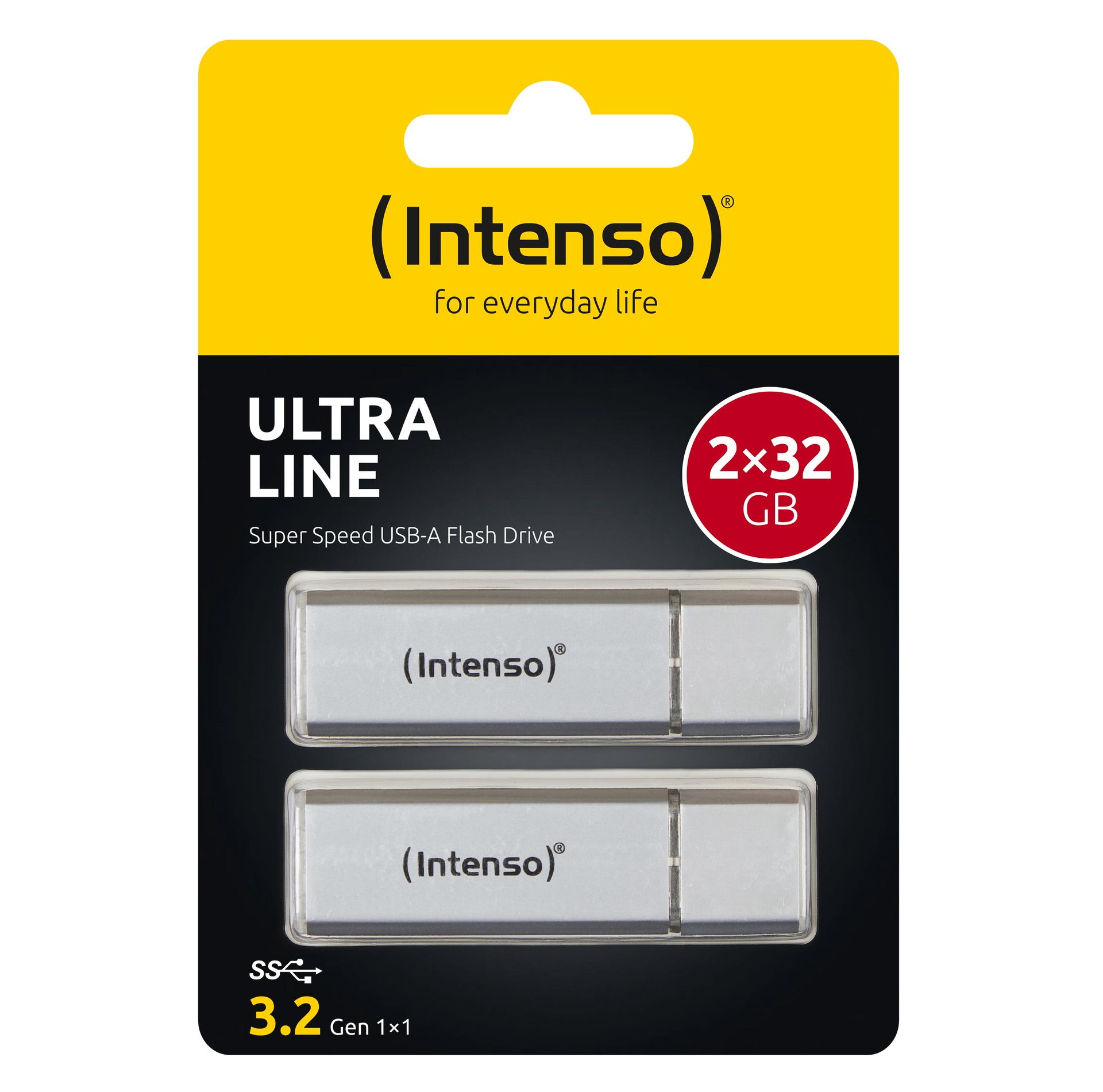 Intenso USB-Stick »USB Flash Drive 3.2 32 GB Ultra Line Doppelpack«, (USB 3.2 Lesegeschwindigkeit 70,00 MB/s)