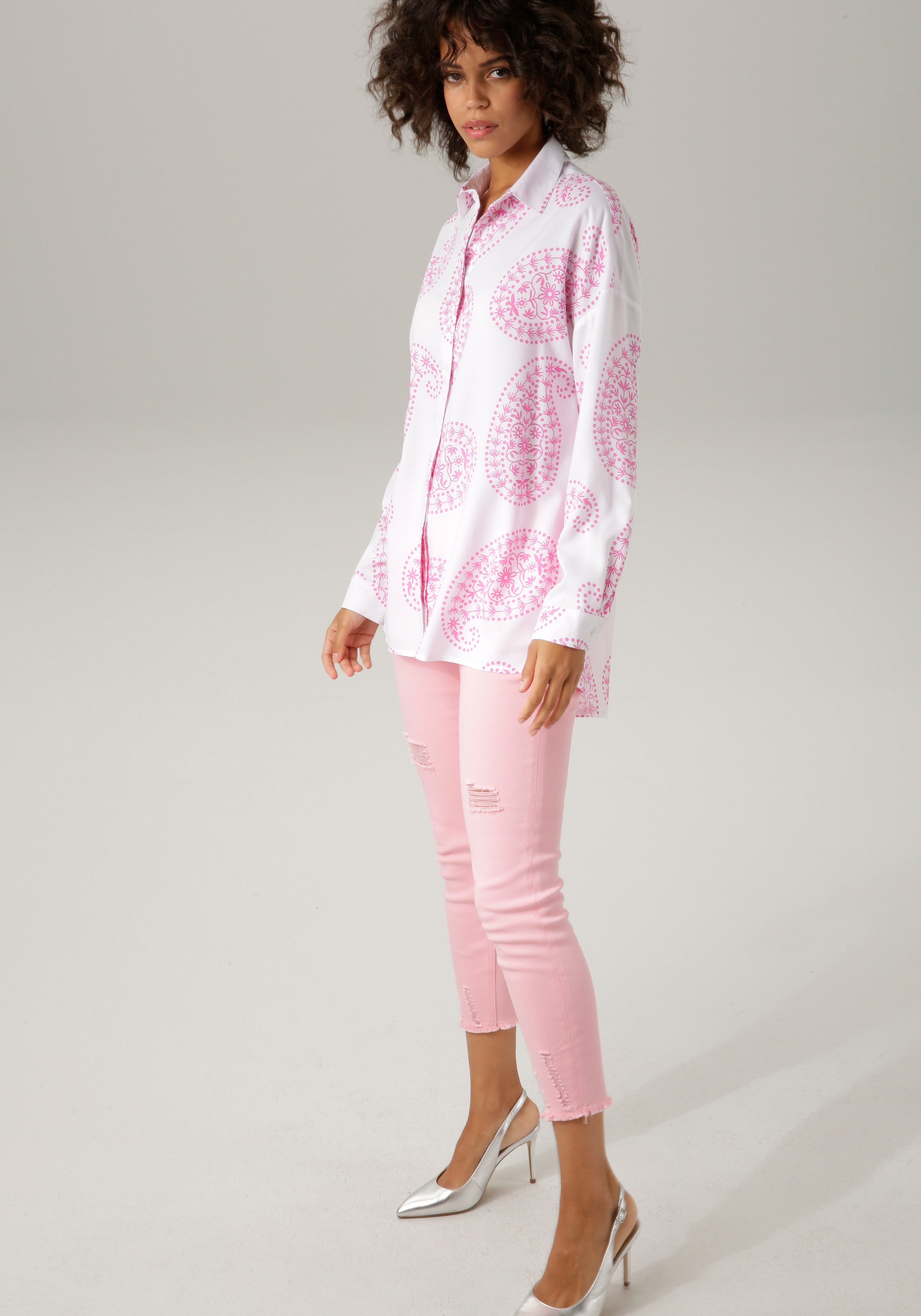 Hemdbluse, online BAUR bestellen Aniston CASUAL | Paisley-Muster mit großflächigem