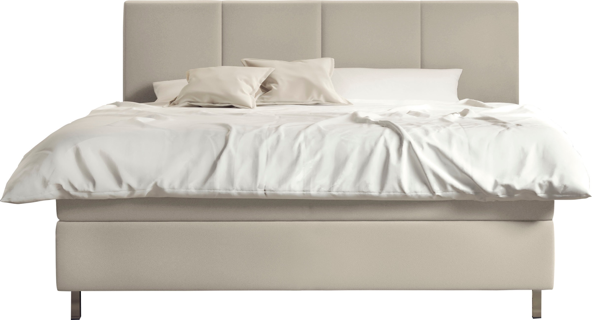 Schlaraffia Boxspringbett »Saga«, GELTEX® Next Topper, Metallfuß in Chrom, niedriges Kopfteilhöhe 113 cm