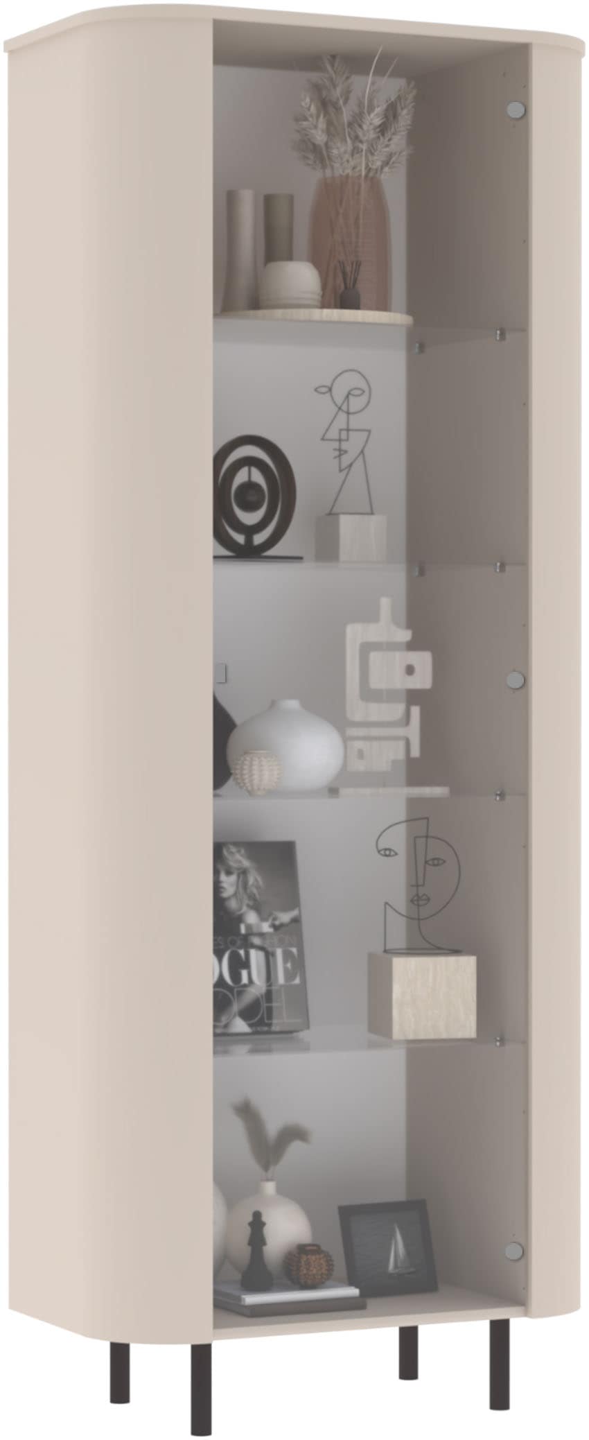 INOSIGN Vitrine "Lido, Standvitrine 200 cm hoch, 1 Tür, Glasvitrine, Vitrin günstig online kaufen