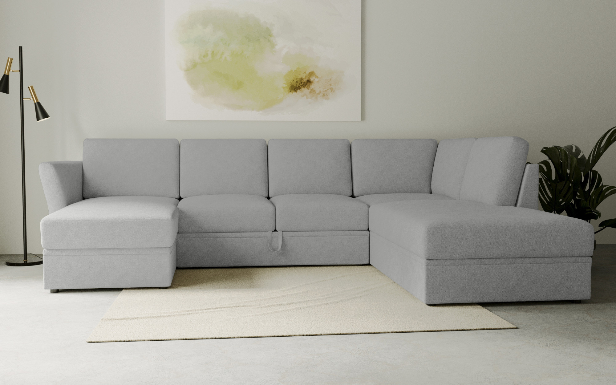 OTTO home Wohnlandschaft "Lavars Schlafsofa" mit Bettfunktion und Stauraum, in zwei verschiedenen Bezugsqualitäten