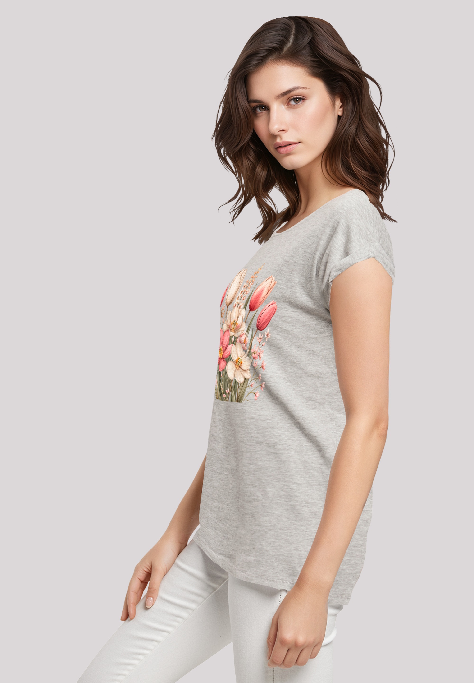F4NT4STIC T-Shirt »Rosa weißer Frühlingsblumenstrauß«, Premium Qualität