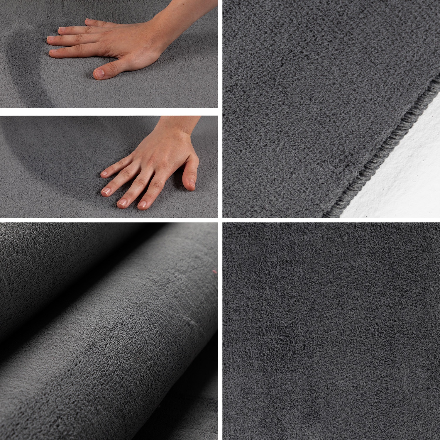 Teppich AYYILDIZ TEPPICHE "SKY 5400", grau, H:7mm Ø:160cm, Polyester, Teppiche, Teppich, Besonders weich / Softfllor / waschbar 3