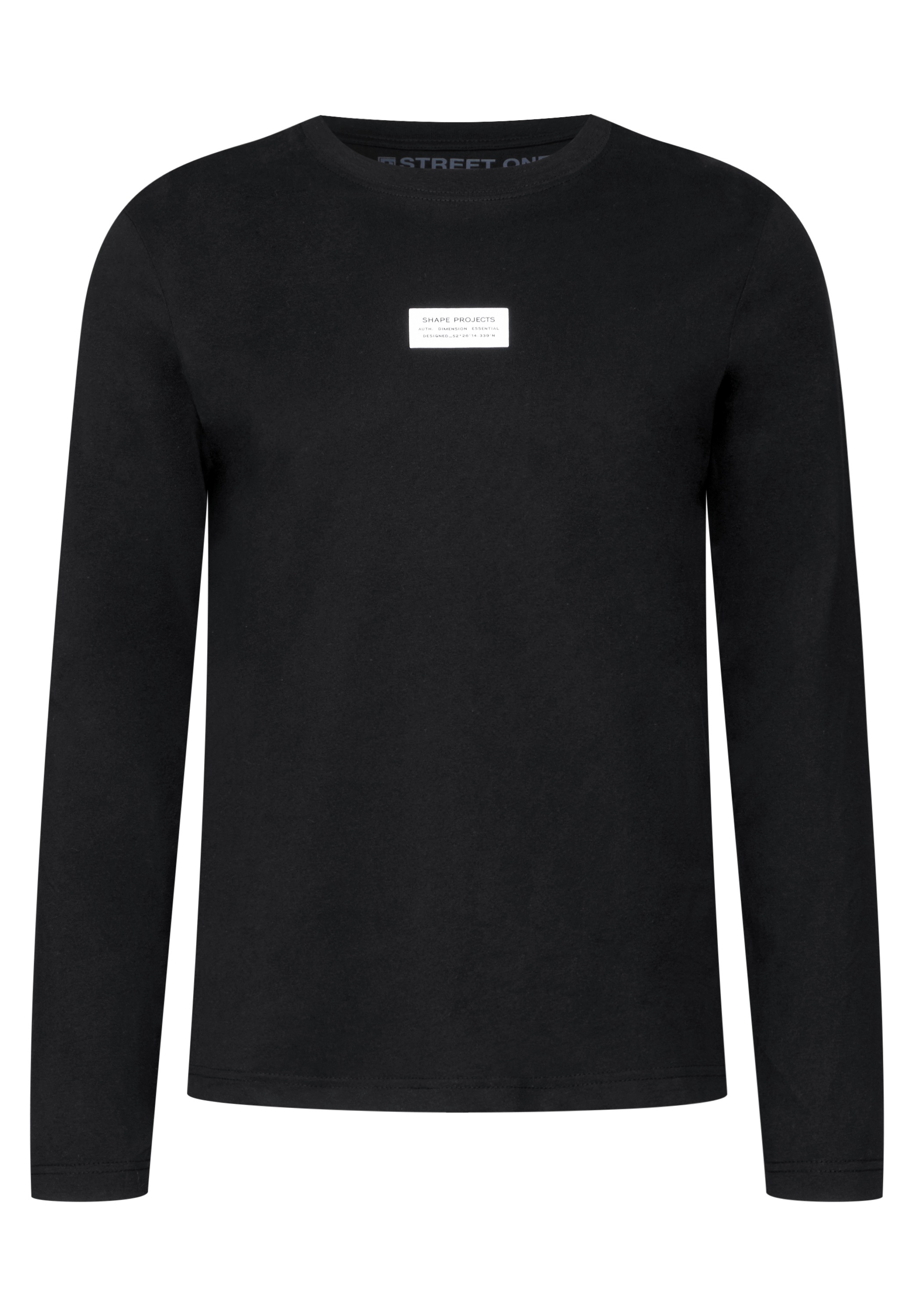 STREET ONE MEN Langarmshirt, aus reiner Baumwolle