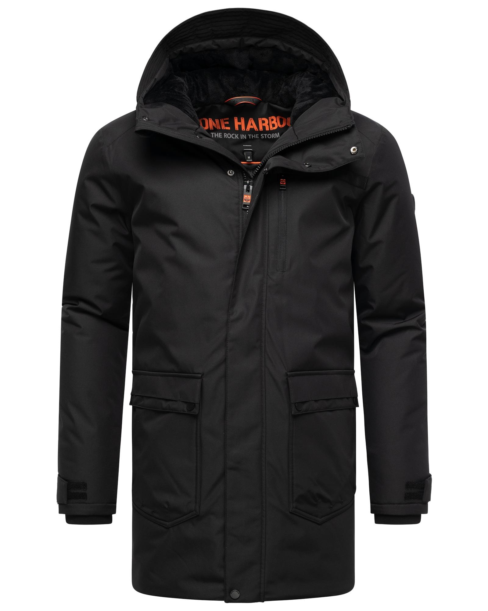 Stone Harbour Wintermantel »Netaan XX«, Herren Kurzmantel mit kuscheliger Kapuze