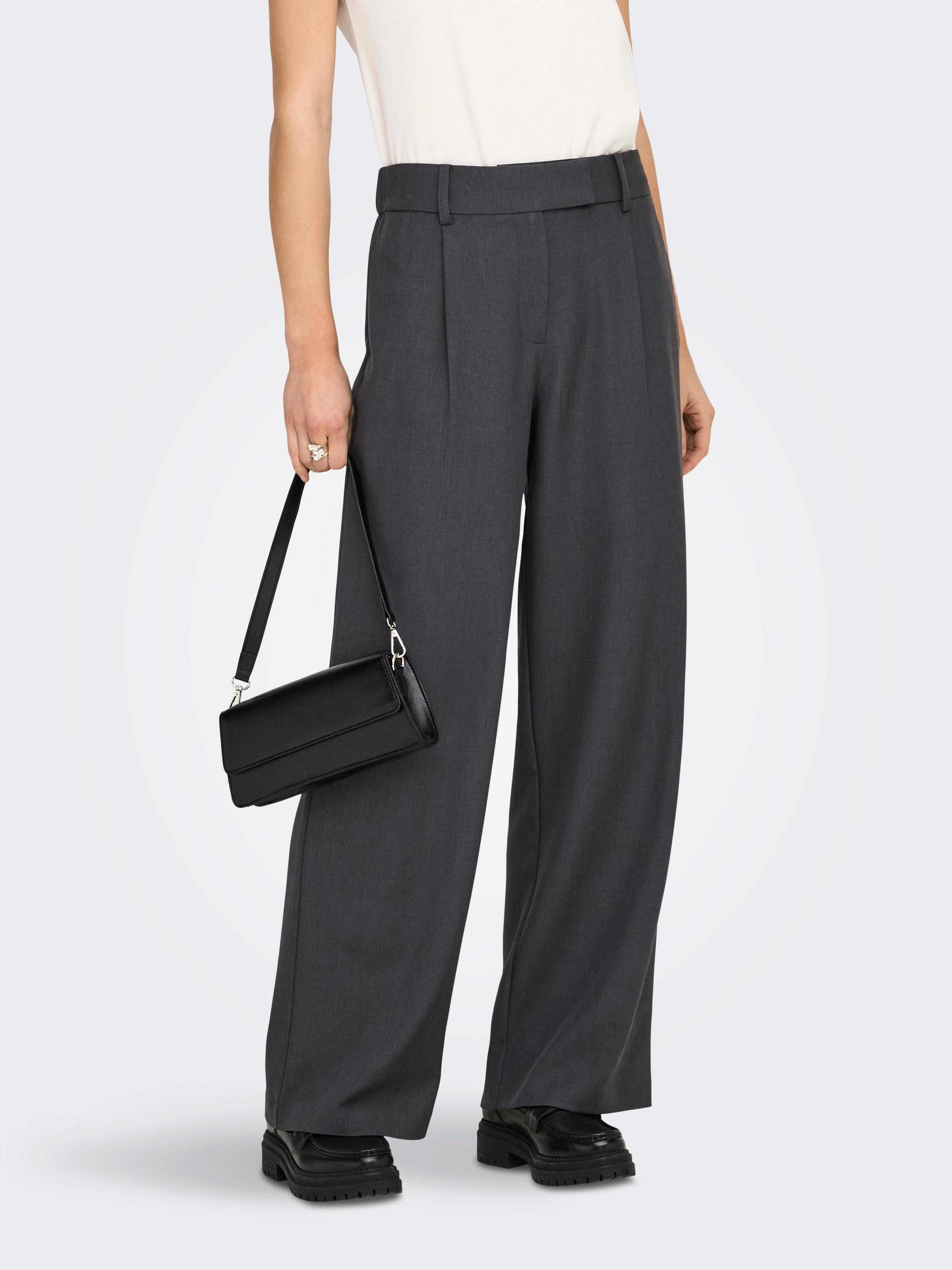 ONLY Anzughose "ONLLINDA HW STR MEL PANTS TLR NOOS" Materialmix