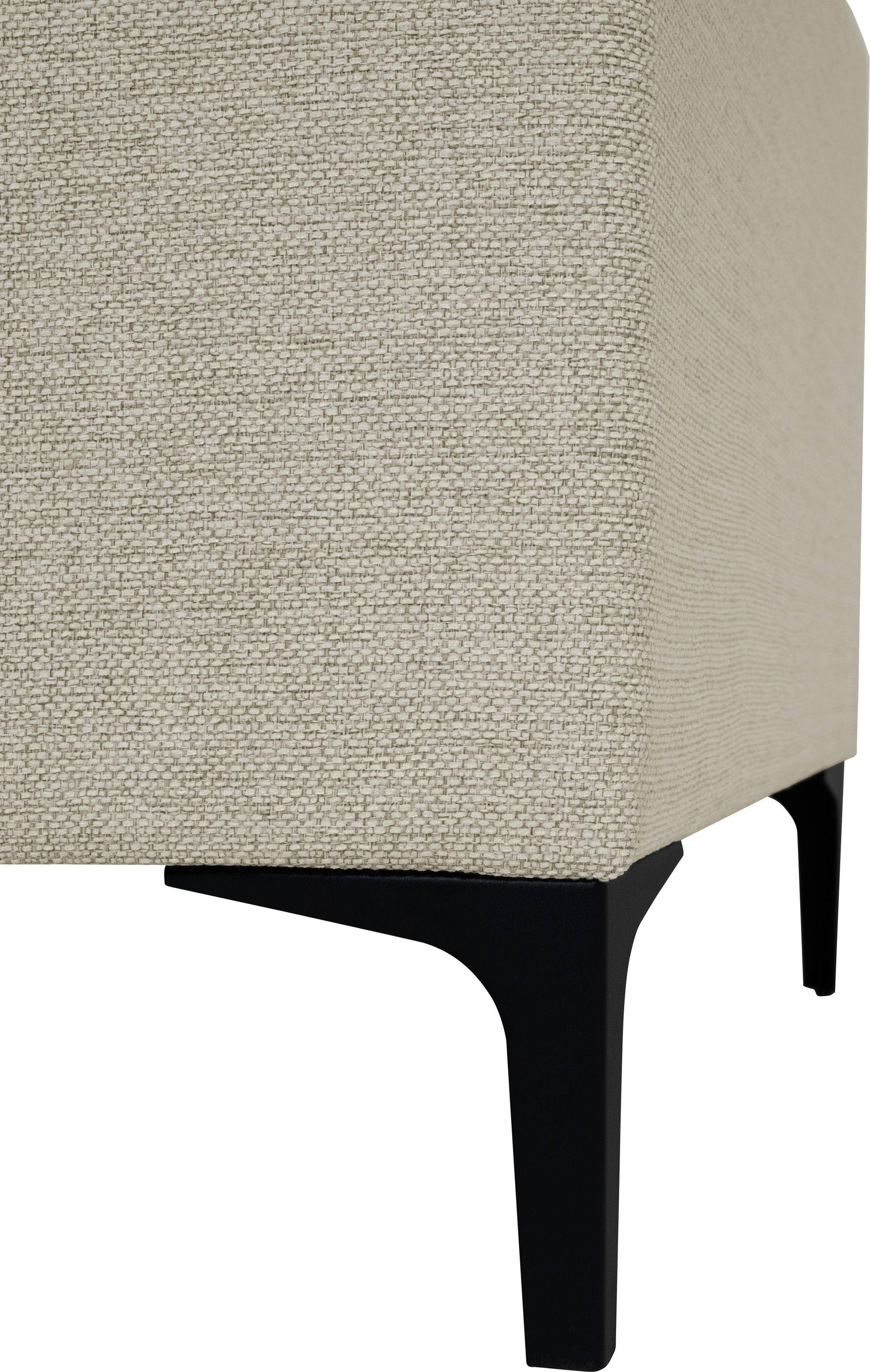 Places of Style Ecksofa »Xander, L-Form,«, Breite 289 cm, Webstoff, Soft-Touch Chenille, schwarze Metallfüßen