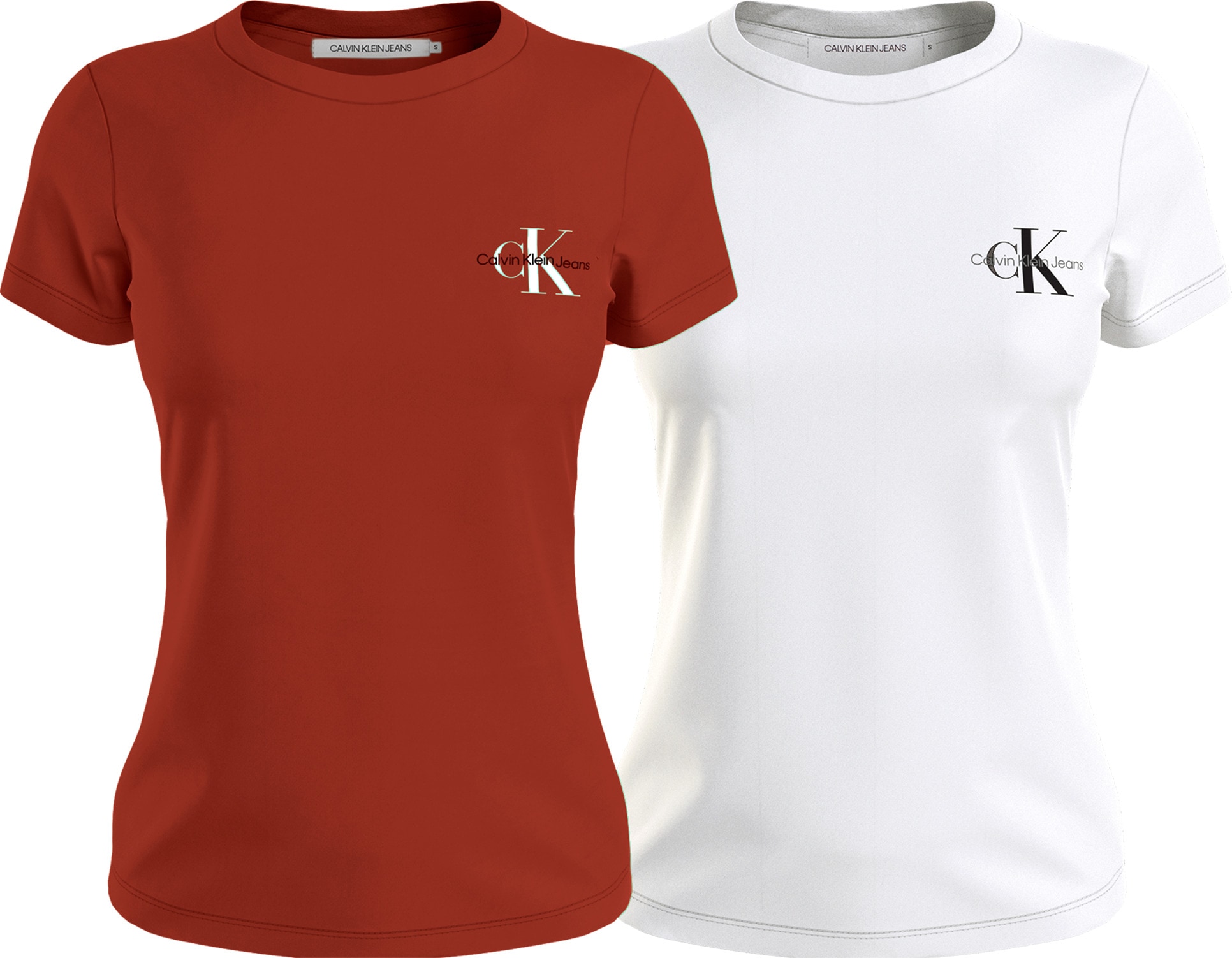 Calvin Klein Jeans Plus T-Shirt »PLUS 2-PACK MONOLOGO SLIM TEE«, in großen Größen