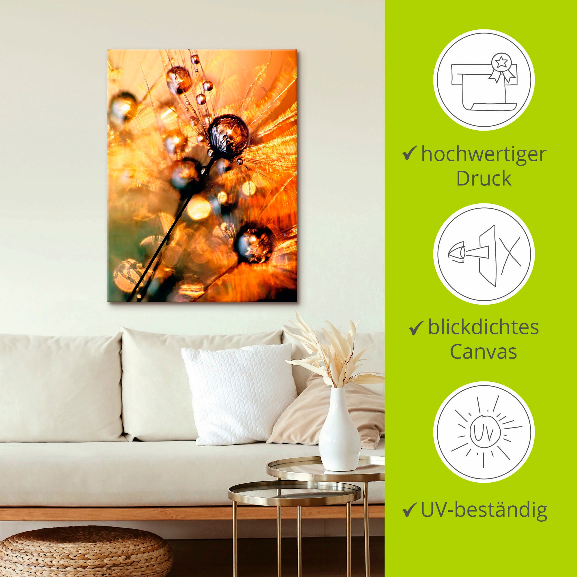 Artland Wandbild »Pusteblume Energy«, Blumen, (1 St.), als Leinwandbild, Poster in verschied. Größen
