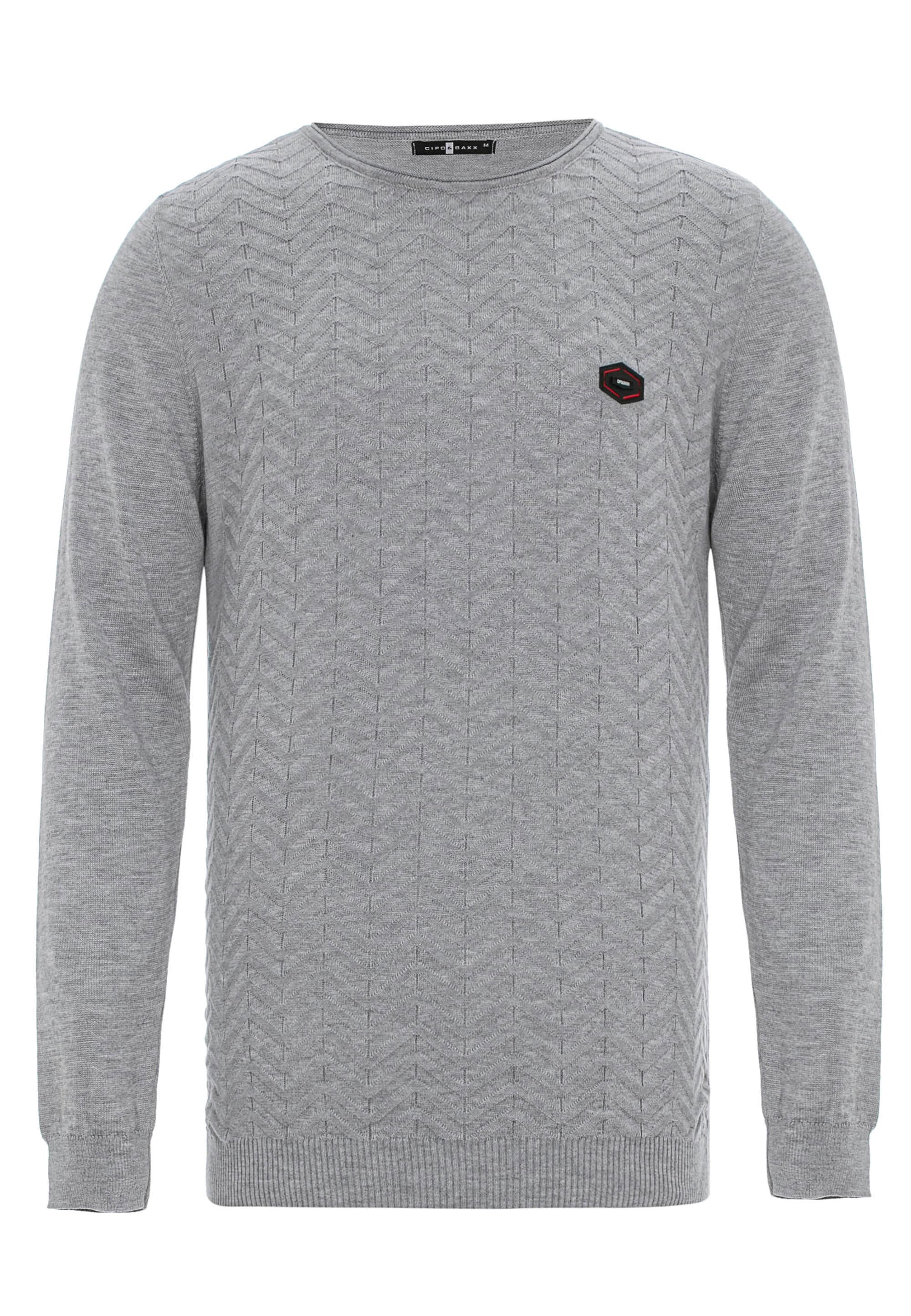 Cipo & Baxx Strickpullover, mit dezentem Strickmuster