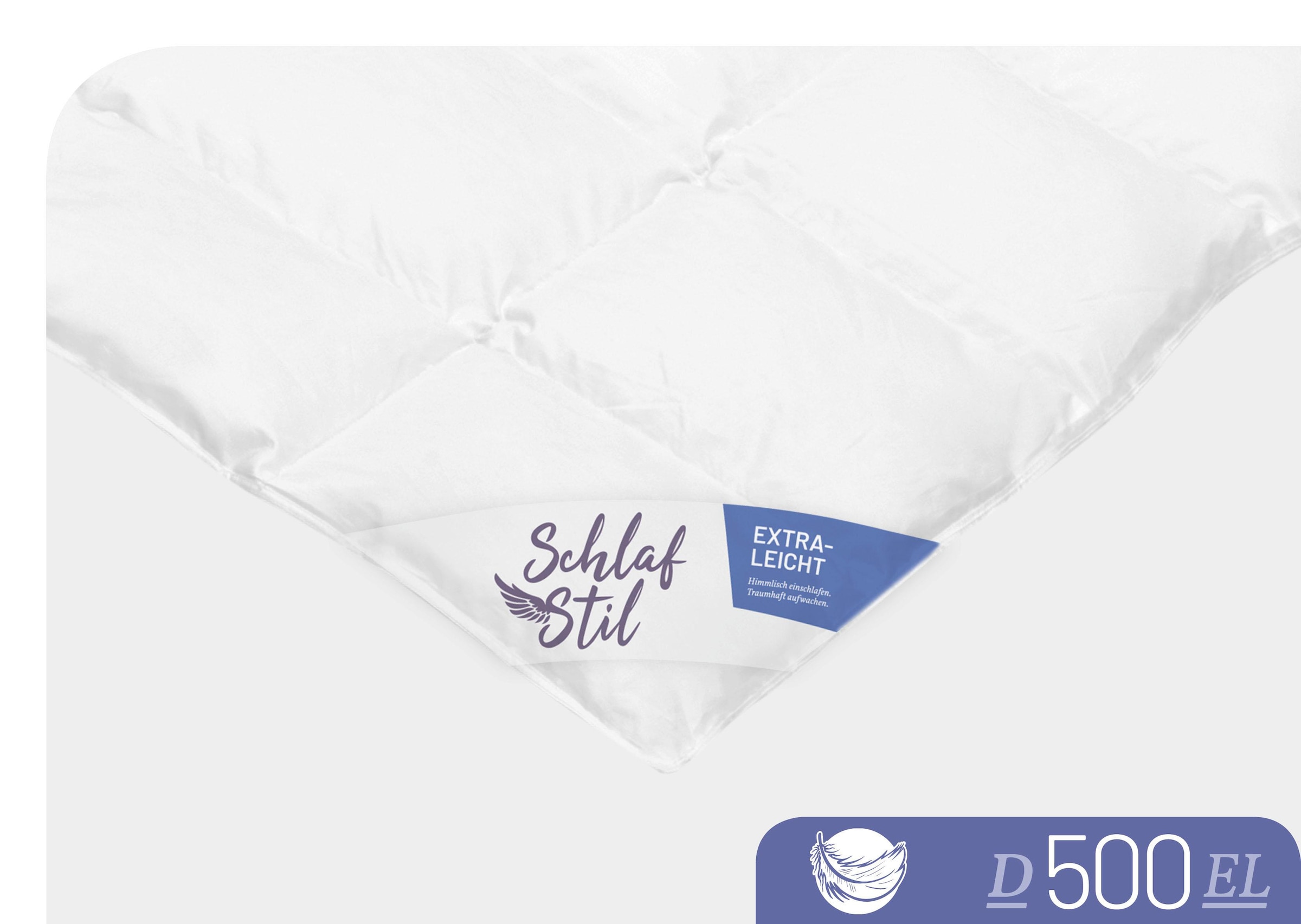 Schlafstil Daunenbettdecke »D500« extraleicht Füllung 100Daunen 1 Stk. tlg. hergestellt in Deutschland, allergikerfreundlich