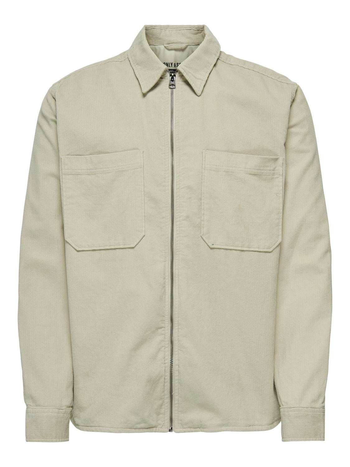 ONLY & SONS Langarmhemd »ONSALP 14W RLX 2PKT WASHD CORD LS ZIP«