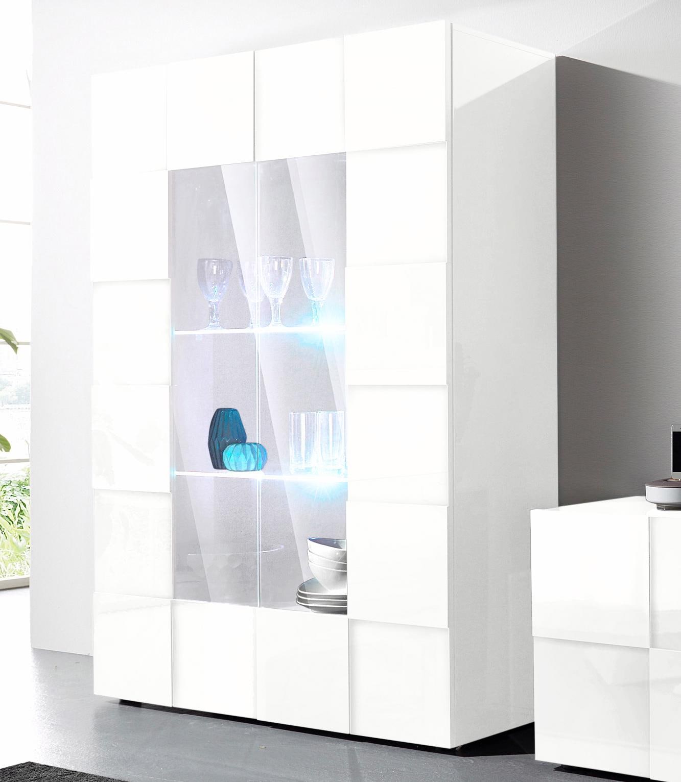 Home affaire Vitrine "Dama Höhe 166 cm, Breite 121 cm, Stauraumvitrine mit 2 Türen," Standvitrine - Front in 3D-Optik, viel Stauraum, verschiedene Farben