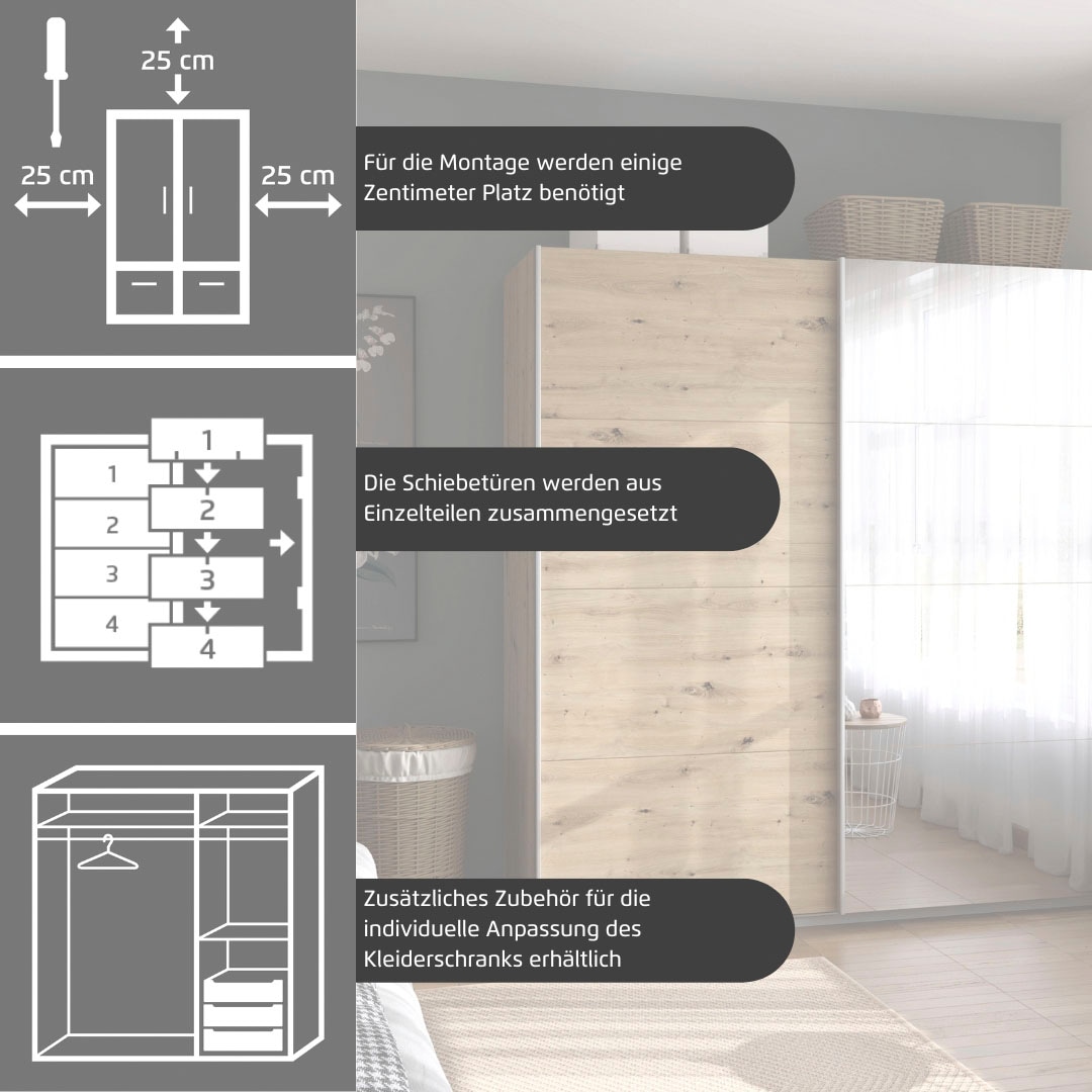 rauch Schwebetürenschrank »Subito Kleiderschrank Bestseller« Schlafzimmer Glasfront Breiten 136 & 181 Höhe 197 cm - MADE IN GERMANY