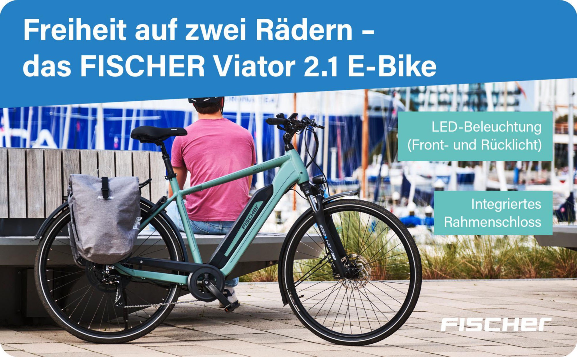 FISCHER Fahrrad »VIATOR 2.1 459 ACTIVE« 8 Gang Shimano ACERA Schaltwerk Heckmotor mit Akku-Ladegerät;mit Werkzeug,  Pedelec, Elektrofahrrad für Damen und Herren