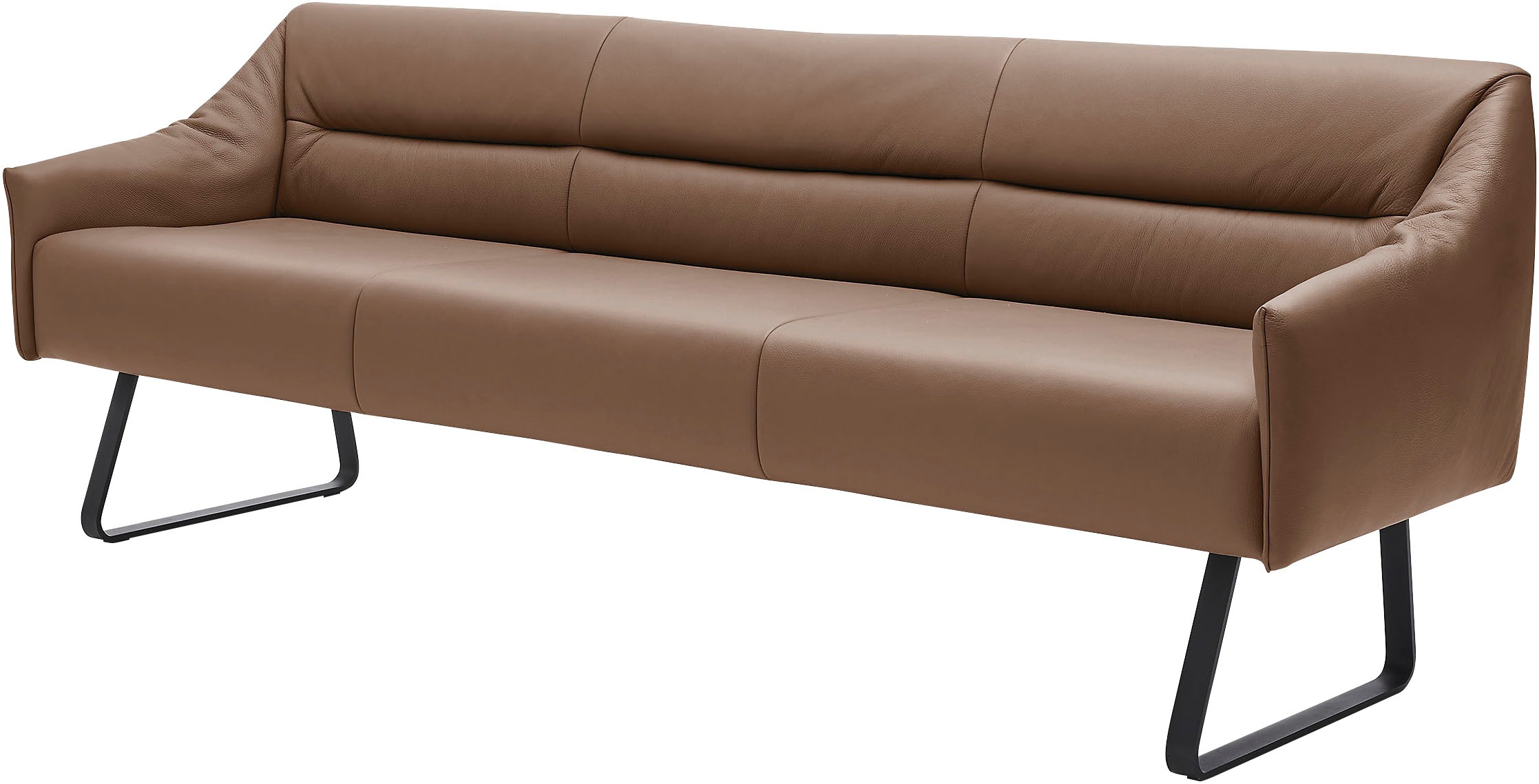 Essbank MUSTERRING "JustB SP500", grau (fango), B:232cm H:86cm T:70cm, Sitzbänke, Essbank, Metallkufe schwarz, verschiedene Farben, Breite 220 oder 250 cm 3