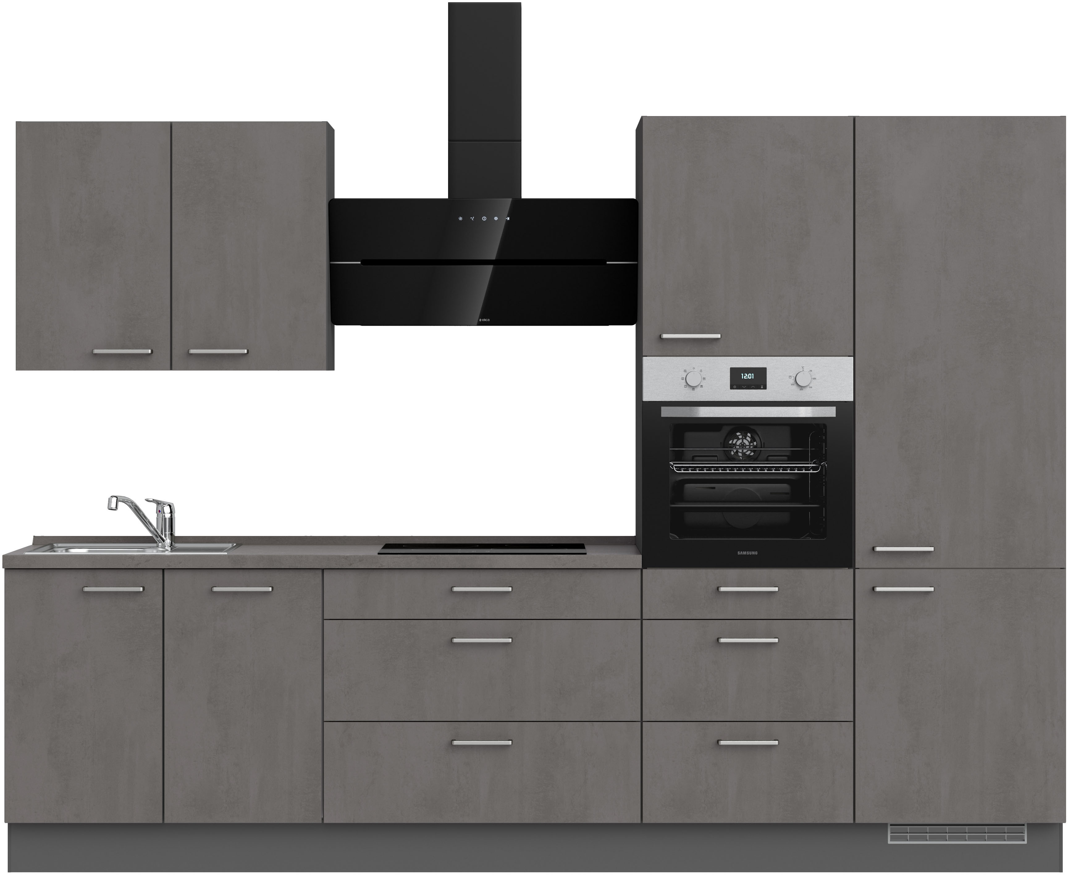 nobilia Küchenzeile ""Riva II", NEU: individuell anpassbar mit gratis Profi-Beratung" vormontiert, Breite 300 cm, Ausrichtung wählbar, wahlw. mit E-Geräten