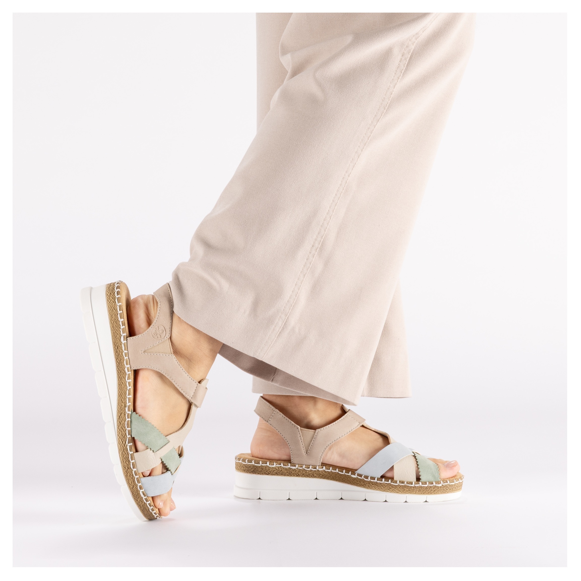 Rieker Sandale  Sommerschuh, Keilsandalette, Schlupfschuh mit Gummizug