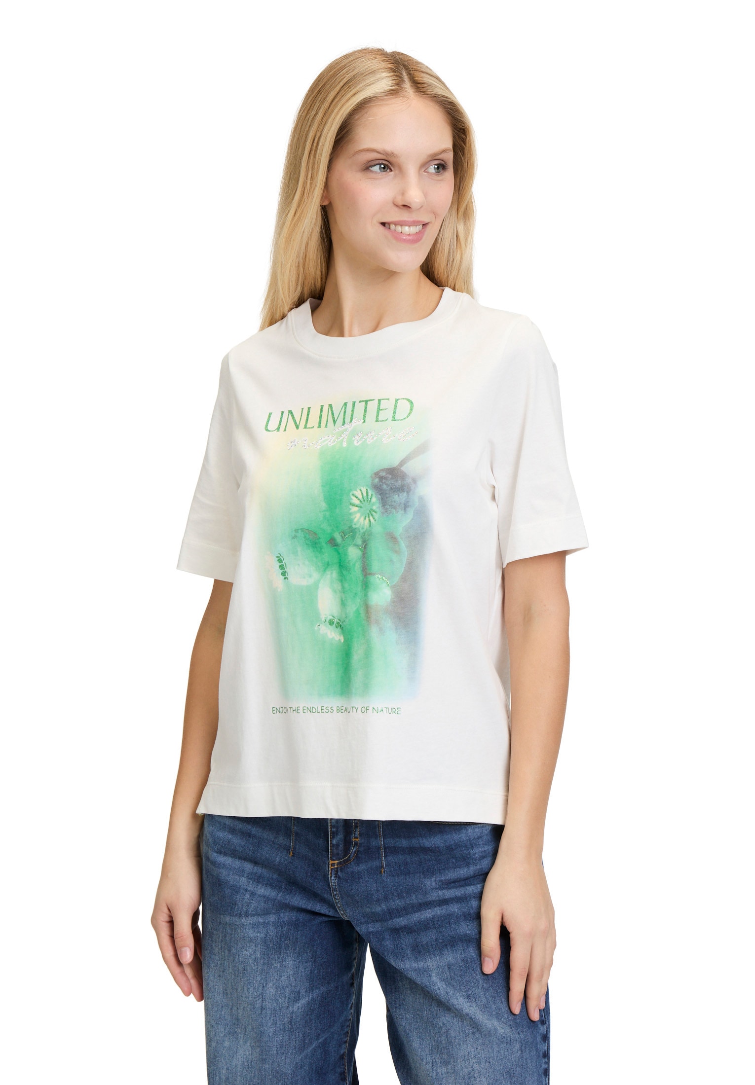 Cartoon Kurzarmshirt "Cartoon Damen Printshirt mit Rundhalsausschnitt", (1 günstig online kaufen