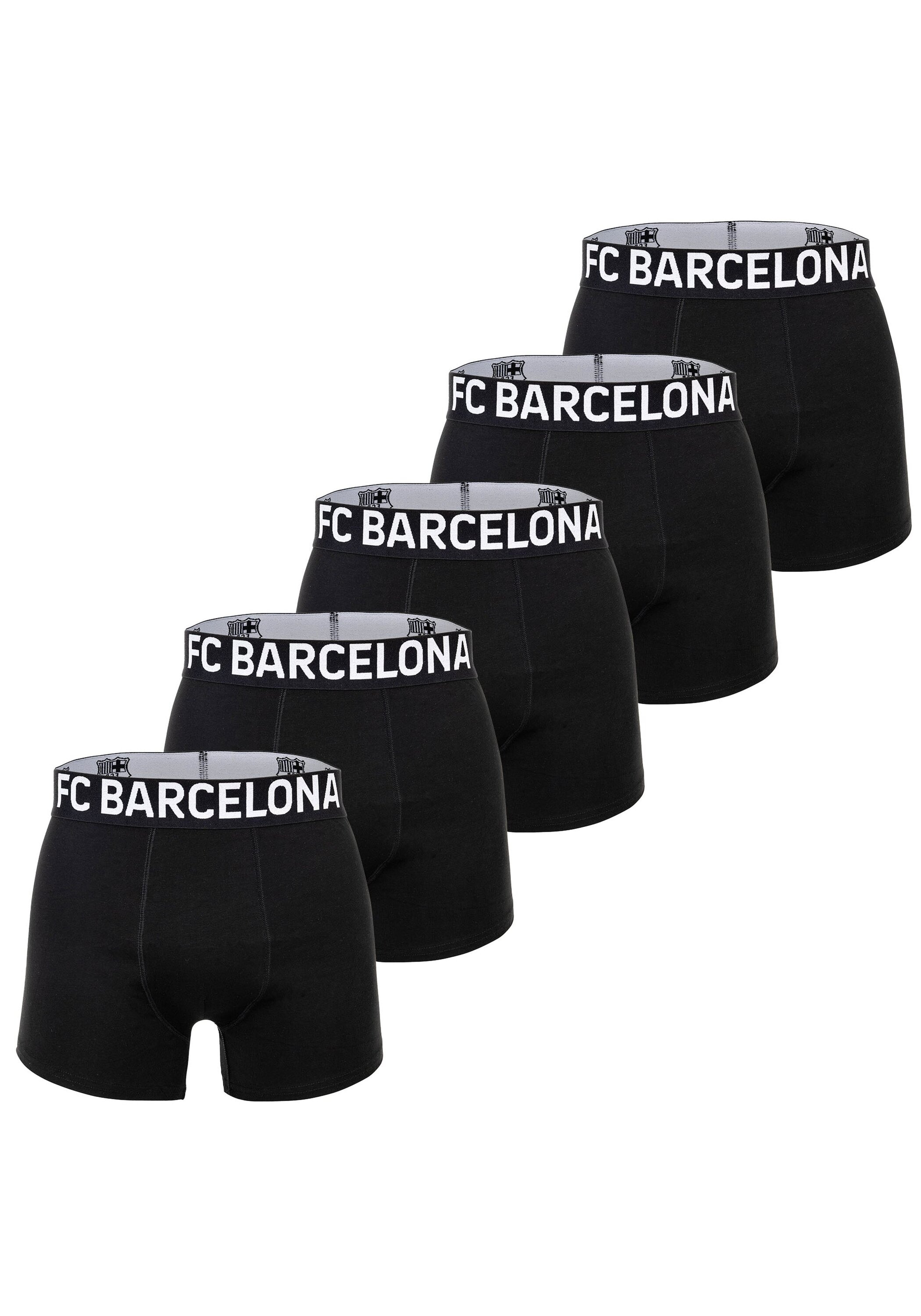 FC BARCELONA Herren Boxershorts "Boxershort FCB Boxer Briefs 5-Pack 5er Pack", Gr. XL, schwarz, Obermaterial: 95% Baumwolle CO. 5% Elasthan EL.,