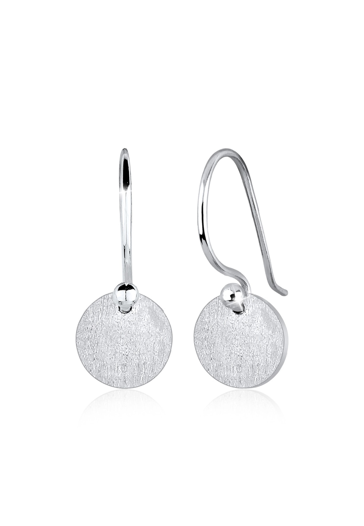 Paar Ohrhänger »Ohrhänge Plättchen Kreis Matt 925 Silber«