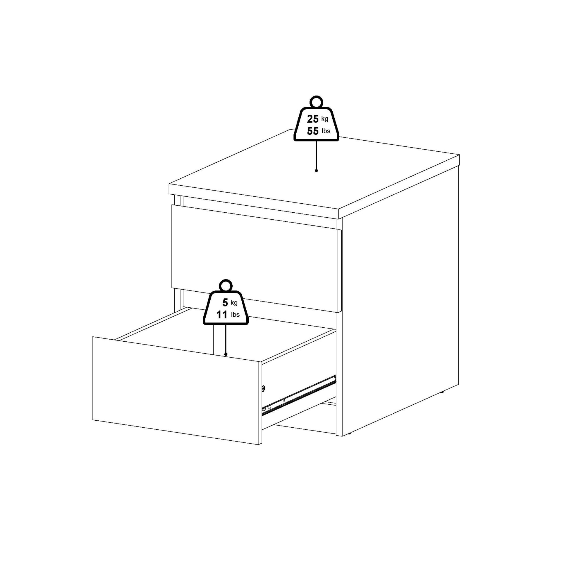 Home affaire Nachttisch »Naia, 2 Schubladen, Aufbewahrung für das Schlafzimmer, grifflose Front« Modern, skandinavisches Design, Schmal, in mehreren Farben