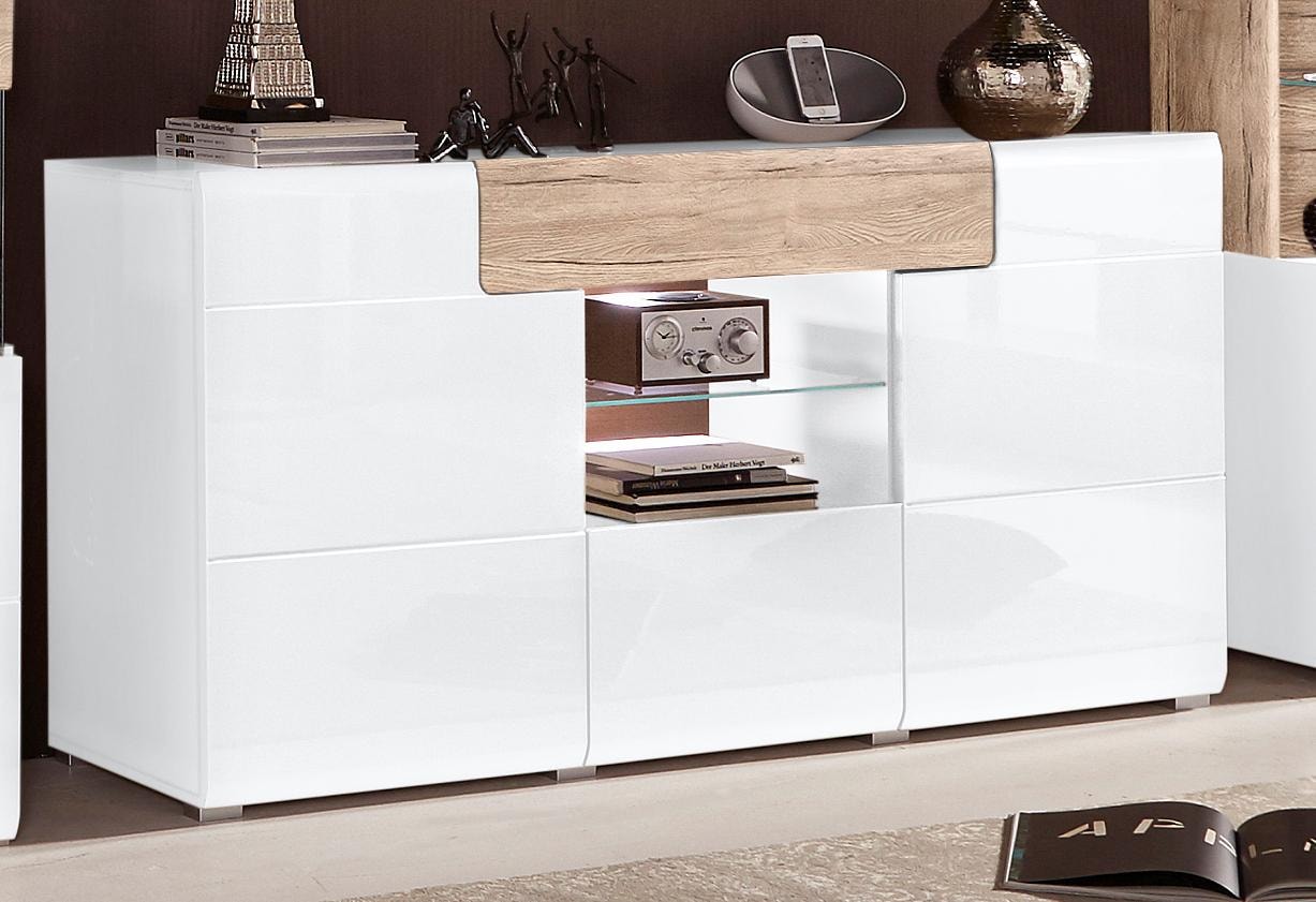 INOSIGN Sideboard »Toledo,Breite 159cm,moderne Anrichte mit dekorative Fräsungen,grifflos«, Kommode viel Stauraum, Einlegeböden verstellbar,ohne Beleuchtung