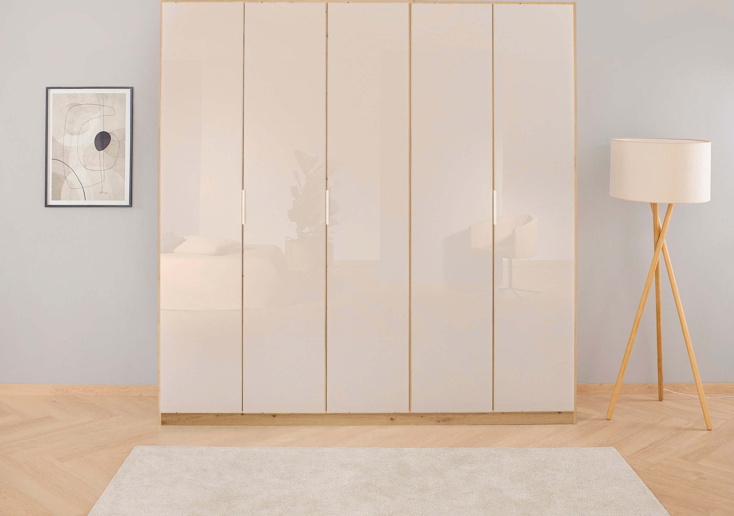 rauch Drehtürenschrank »Kleiderschrank Schrank Garderobe KOLUNA mit hochwertiger Glasfront«, inkl. 2 Innenschubladen sowie extra Einlegeböden MADE IN GERMANY