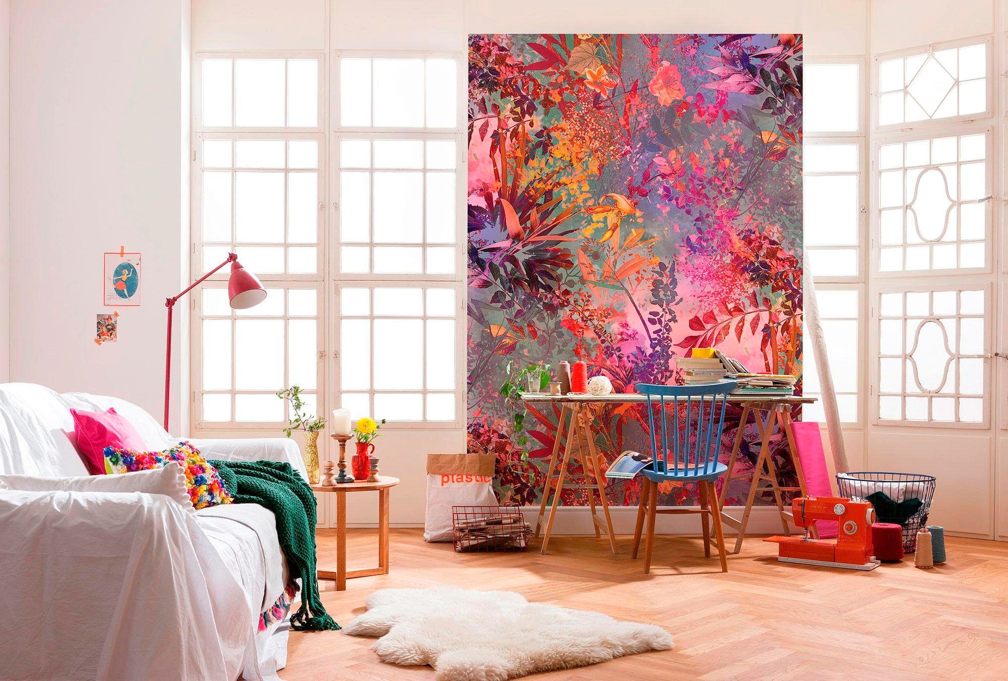 Komar Fototapete "Wild Garden - Größe 184 x 254 cm" bedruckt glatt Wohnzimmer, Schlafzimmer