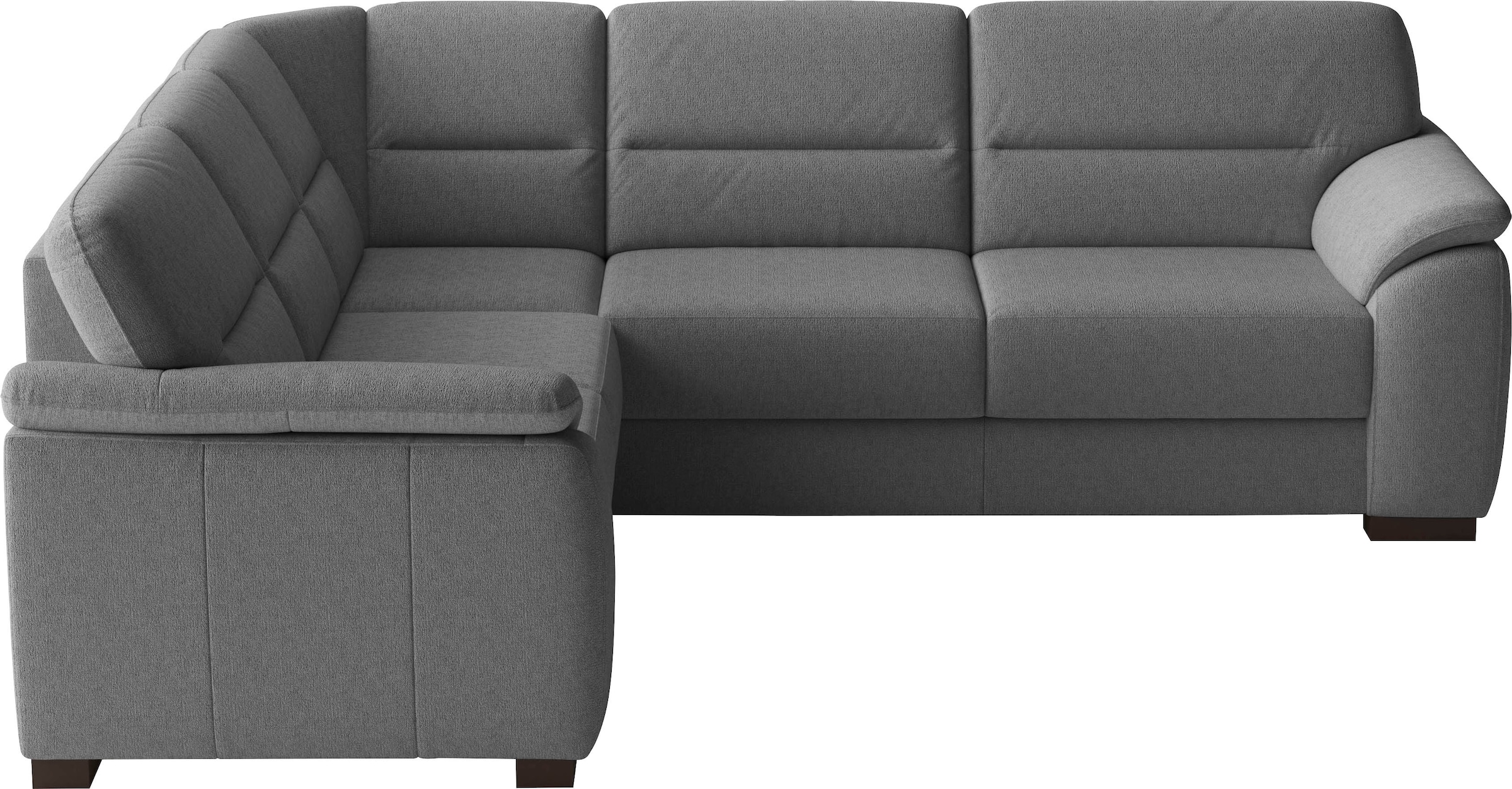 sit&more Ecksofa "Montego L-Form, B: 256 cm, große Stoffauswahl, Komfortsitzhöhe 46 cm" mit Schlaffunktion, optional Schubkasten mit Stauraum