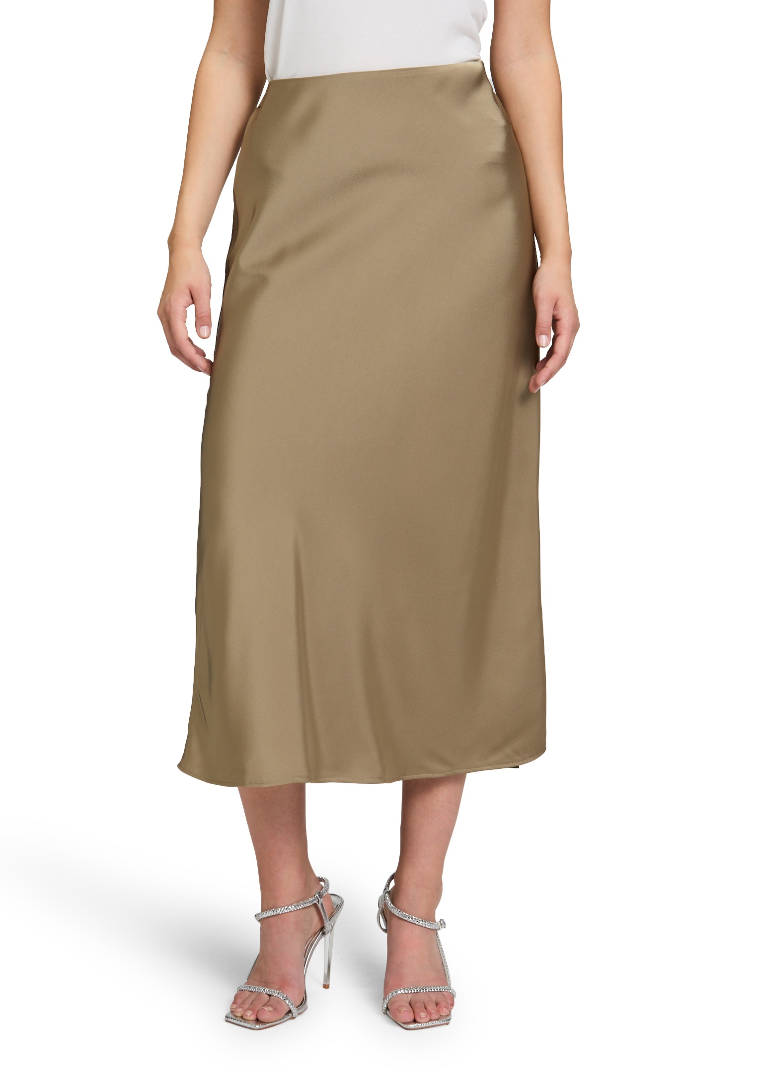 Vera Mont Maxirock "Damen Satinrock wadenlang" Material günstig online kaufen