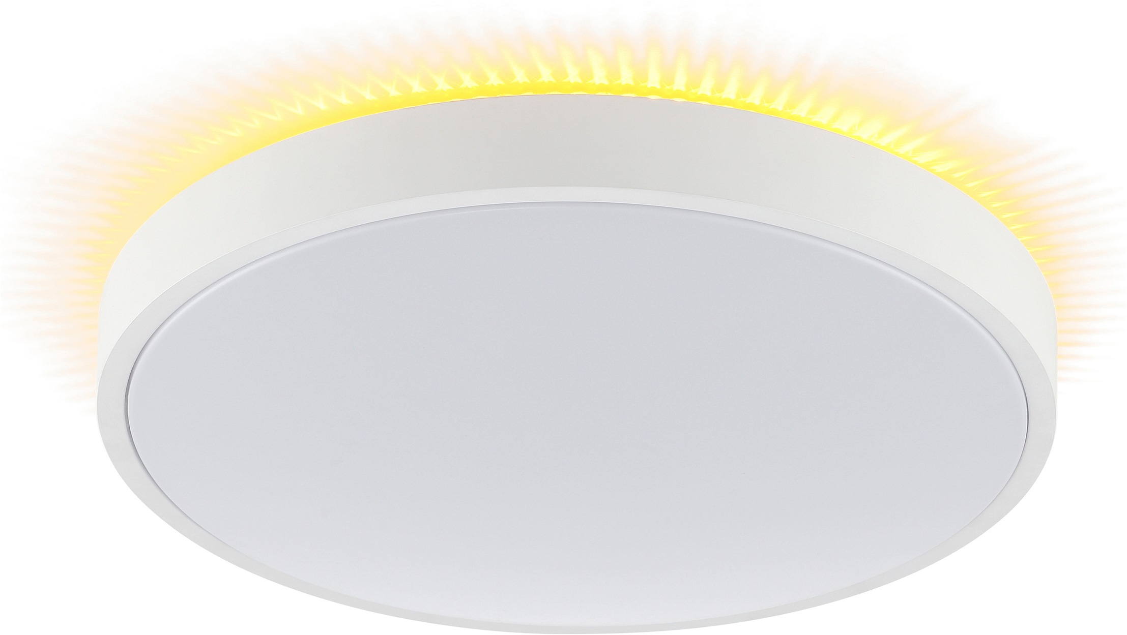 Brilliant LED Deckenleuchte »Solistra« LED-Modul 1 Stk. Warmweiß Ø 45 cm, 2950 lm 3000 K, Backlight-Lichteffekt, 3 Lichtmodi, weiß