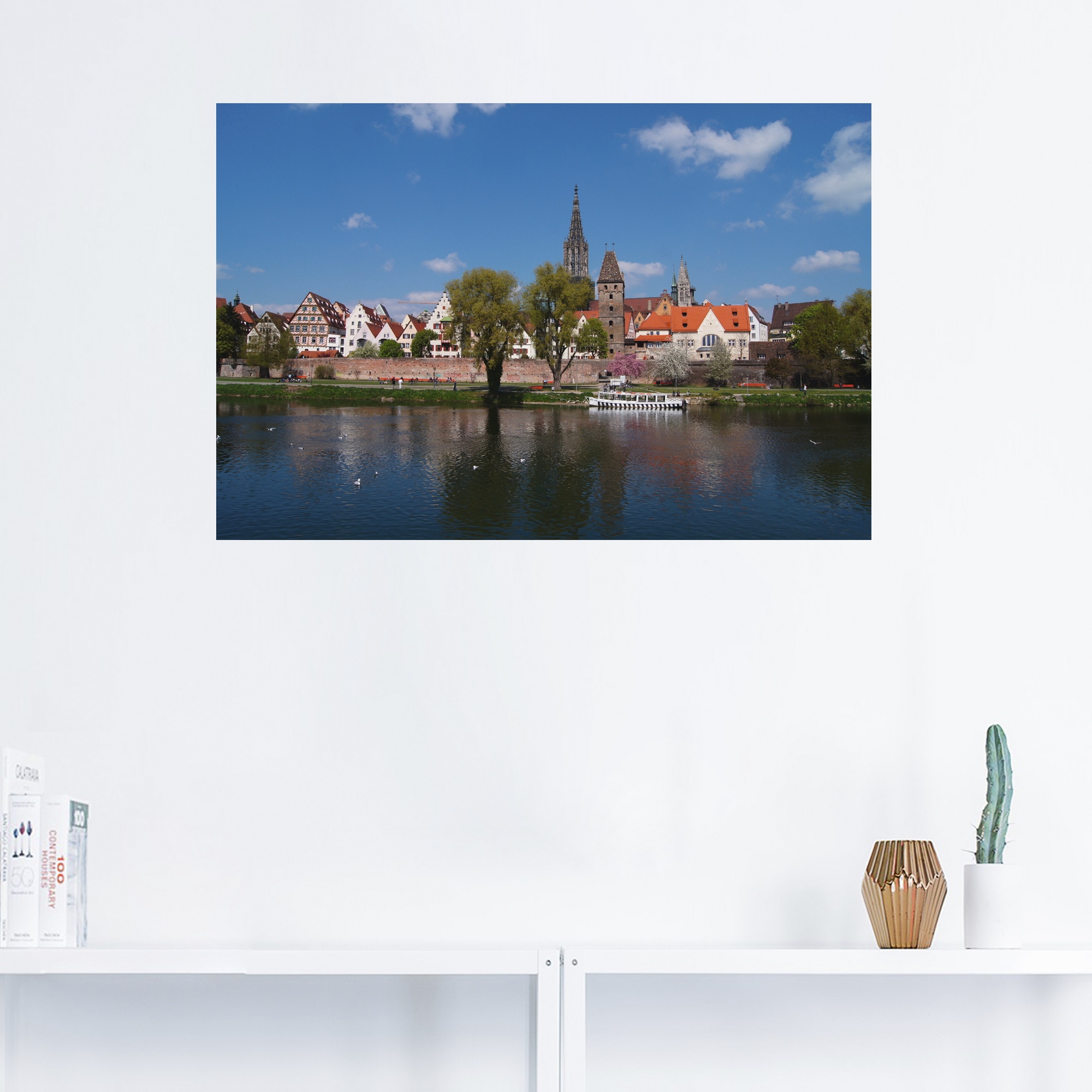Artland Wandbild »Ulm an der schönen blauen Donau«, Gewässer, (1 St.), als Alubild, Leinwandbild, Wandaufkleber oder Poster in versch. Größen