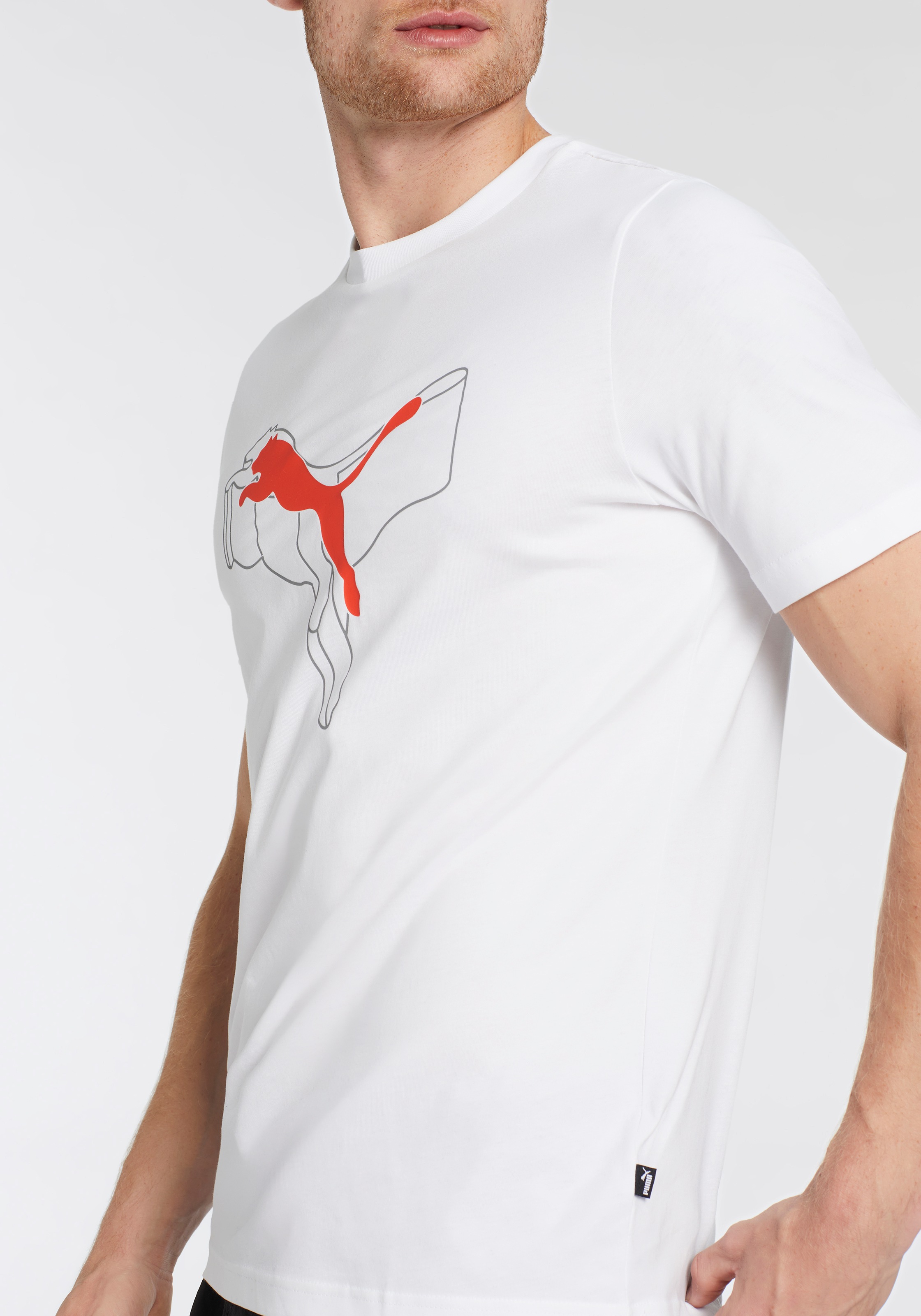 Thumbnail - PUMA T-Shirt "ESS+ LOGO LAB CAT TEE" sportlicher Stil, Kurzarmdesign, Rundhalsausschnitt